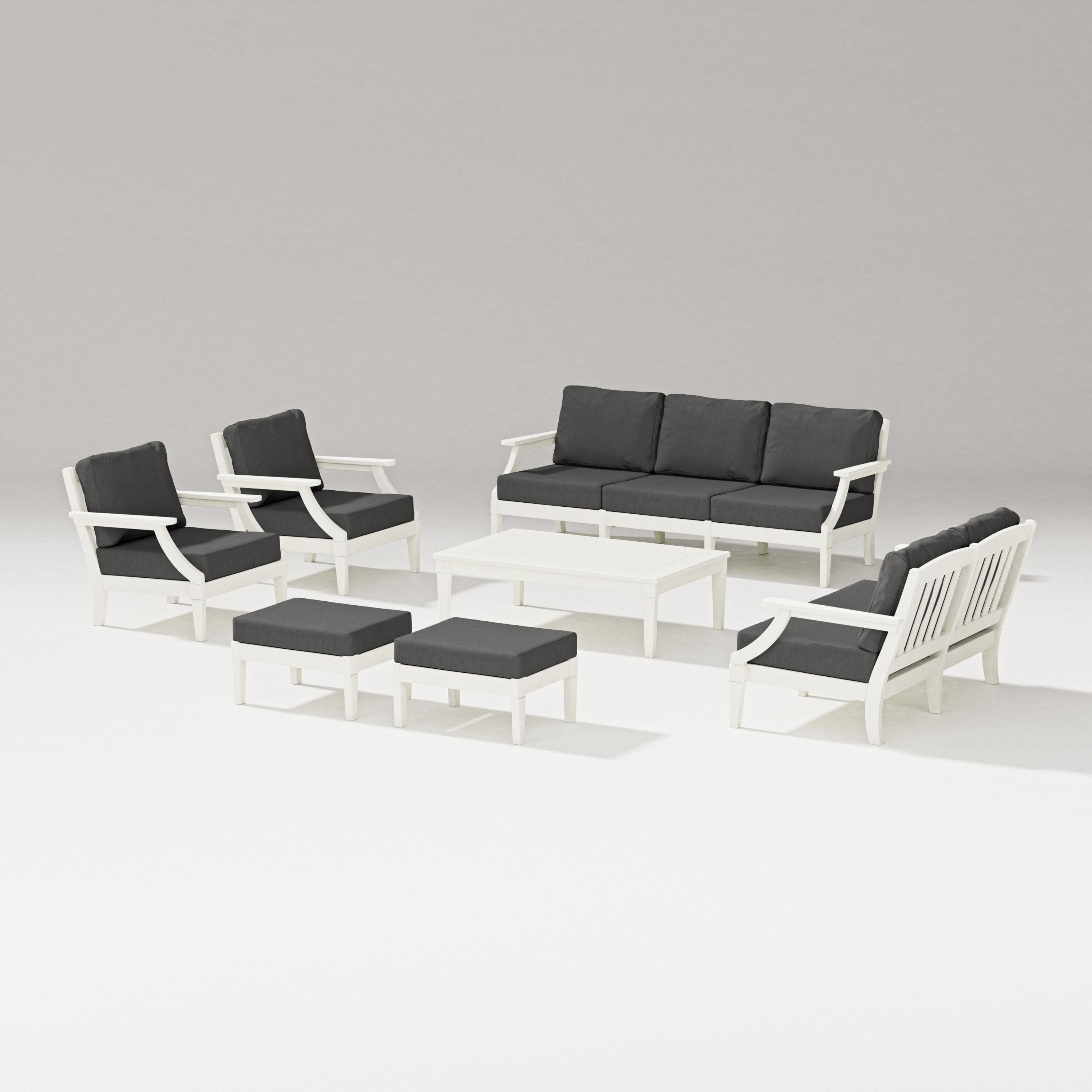 Estate 7-Piece Lounge Sofa Set in Vintage White / Spectrum Carbon