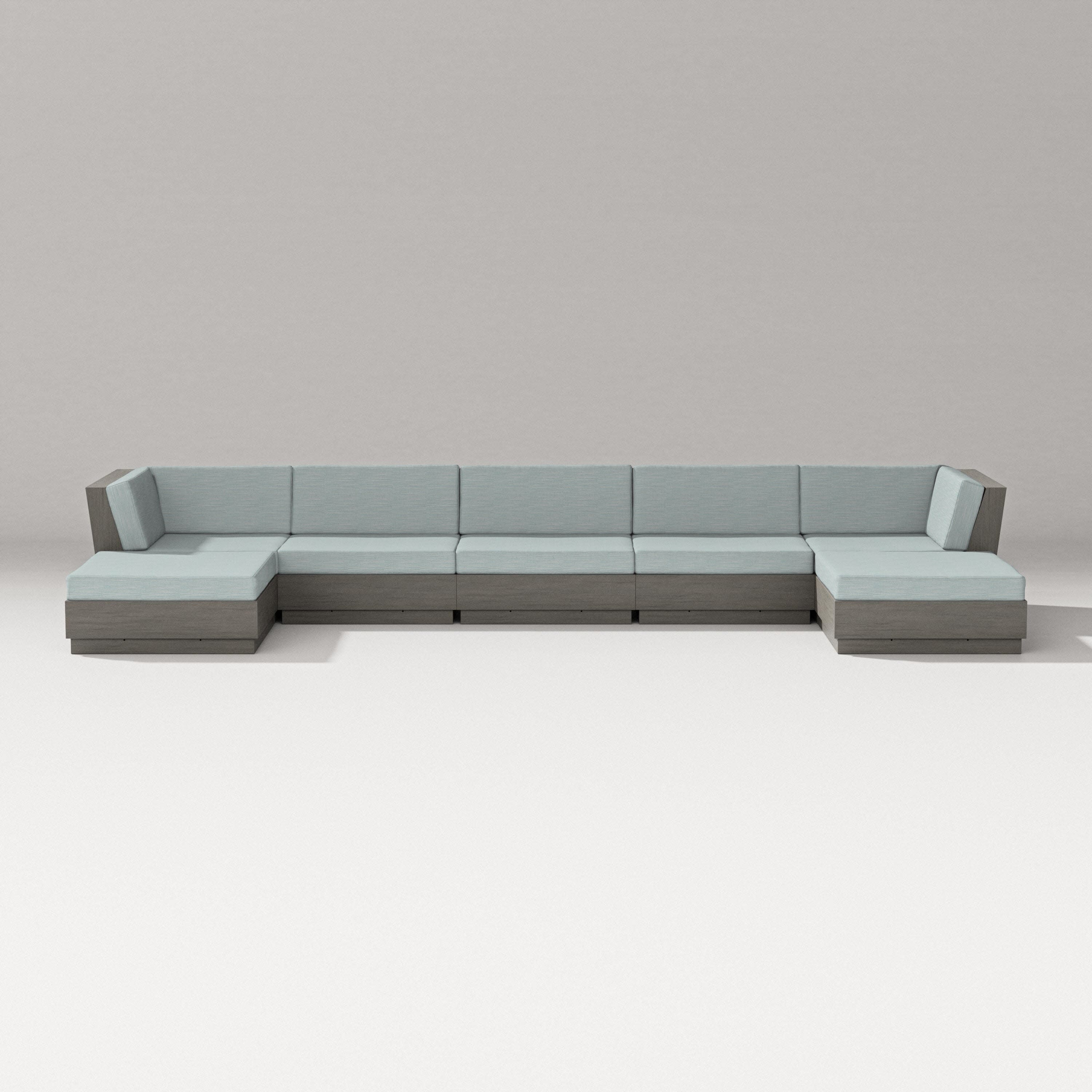 Elevate 7-Piece Double Chaise Sectional in Driftwood / Soothe Mist