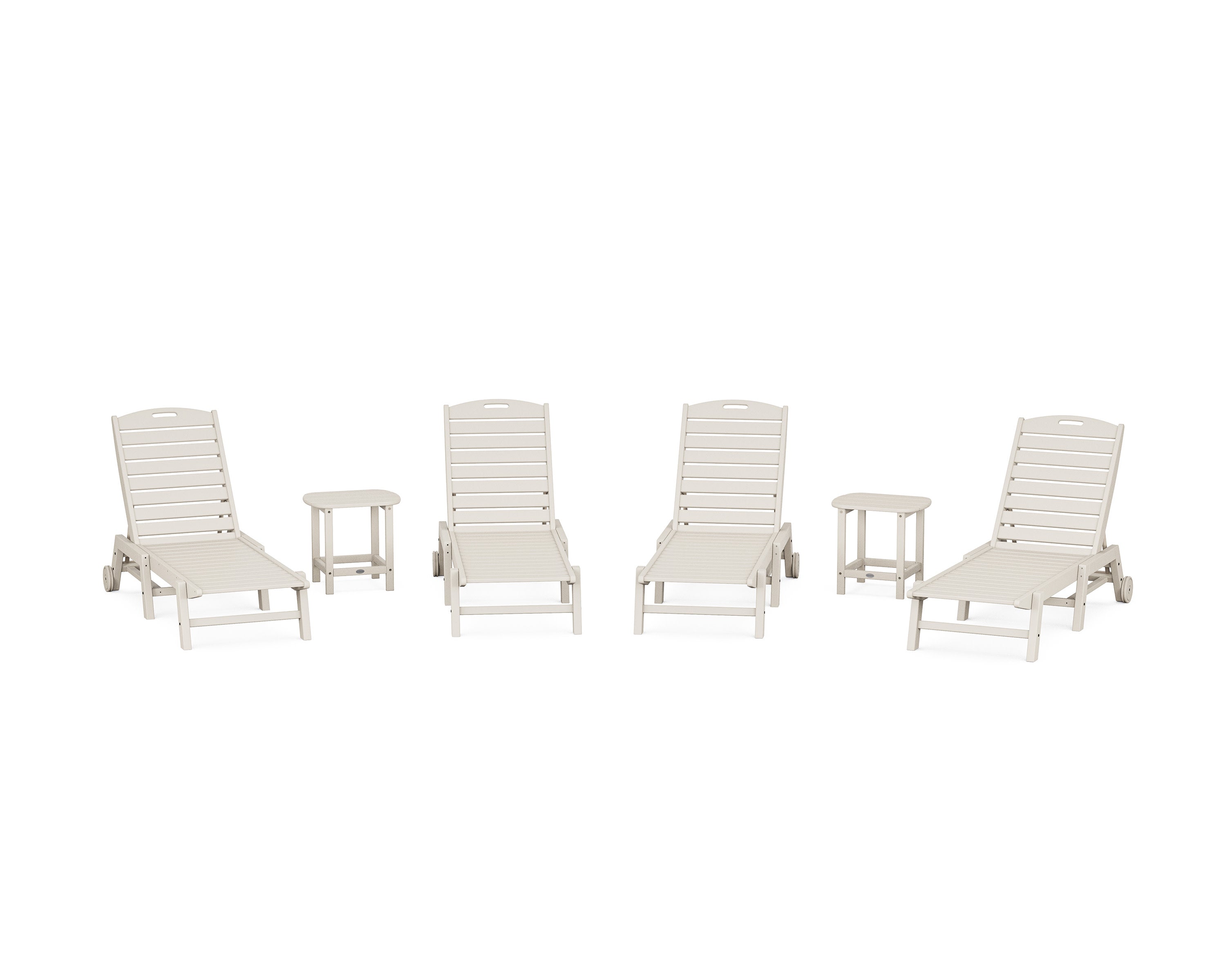 Nautical Chaise 6-Piece Set with Wheels in Sand