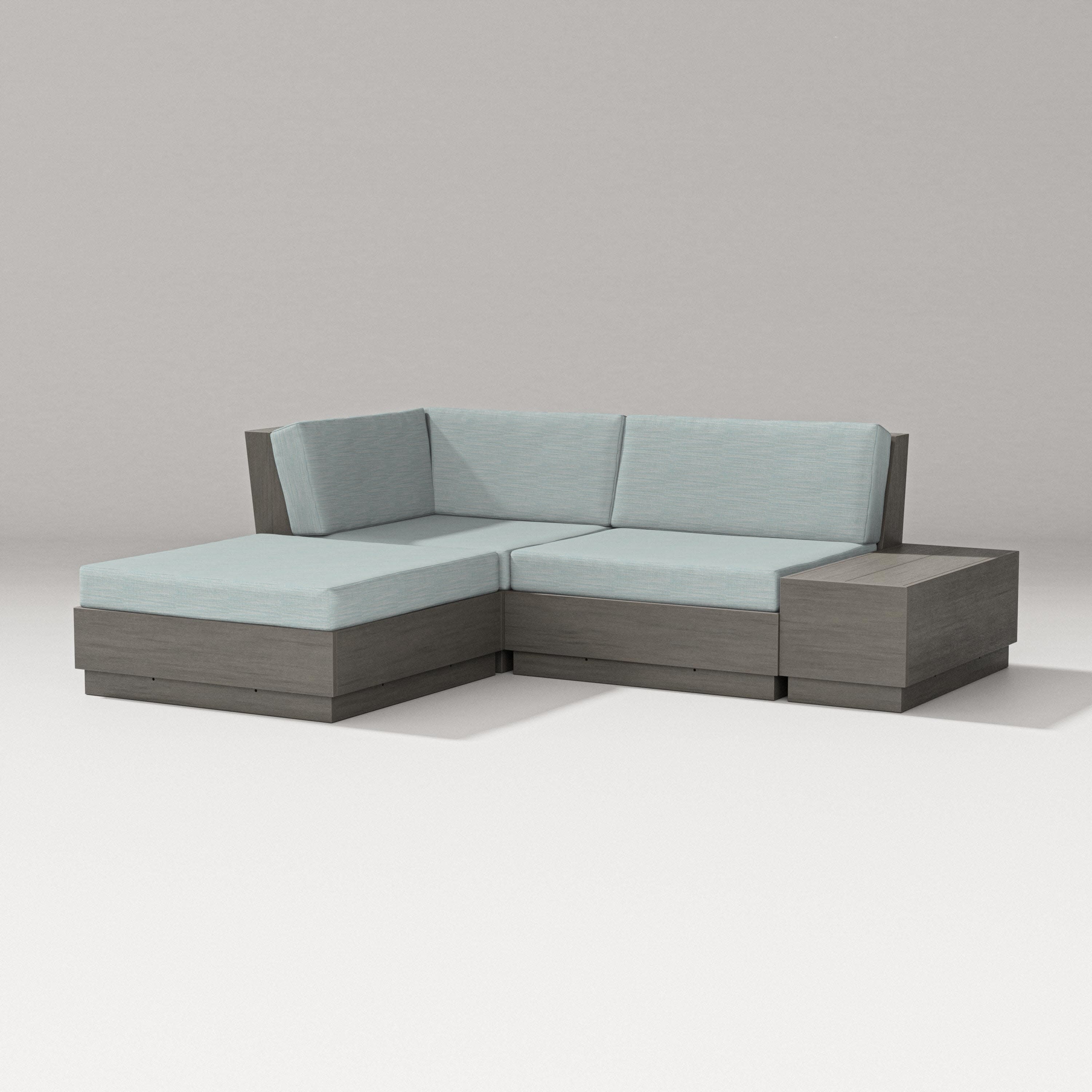 Elevate Loveseat Sectional with Chaise in Driftwood / Soothe Mist