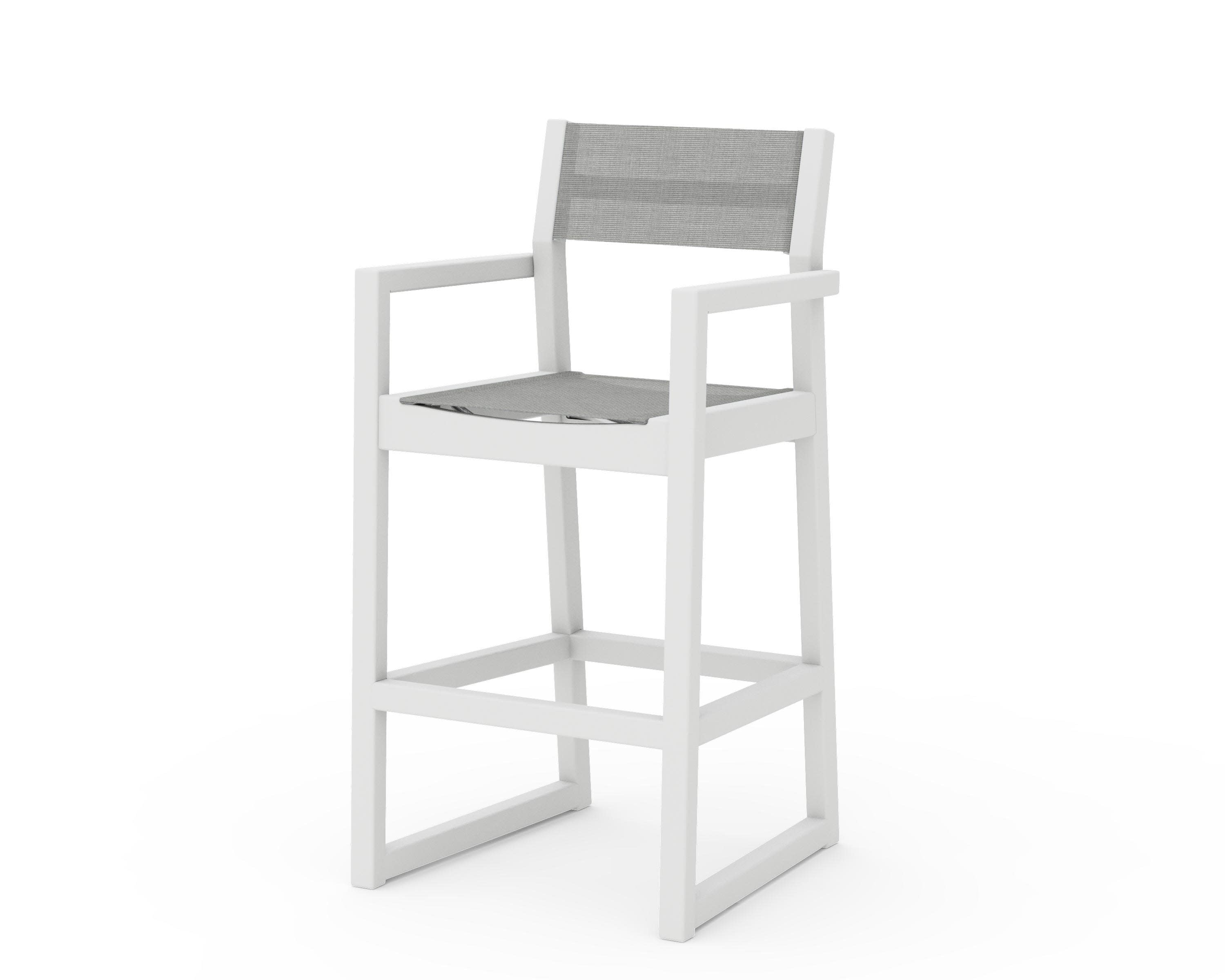 EDGE Sling Bar Arm Chair in White / Metallic Sling