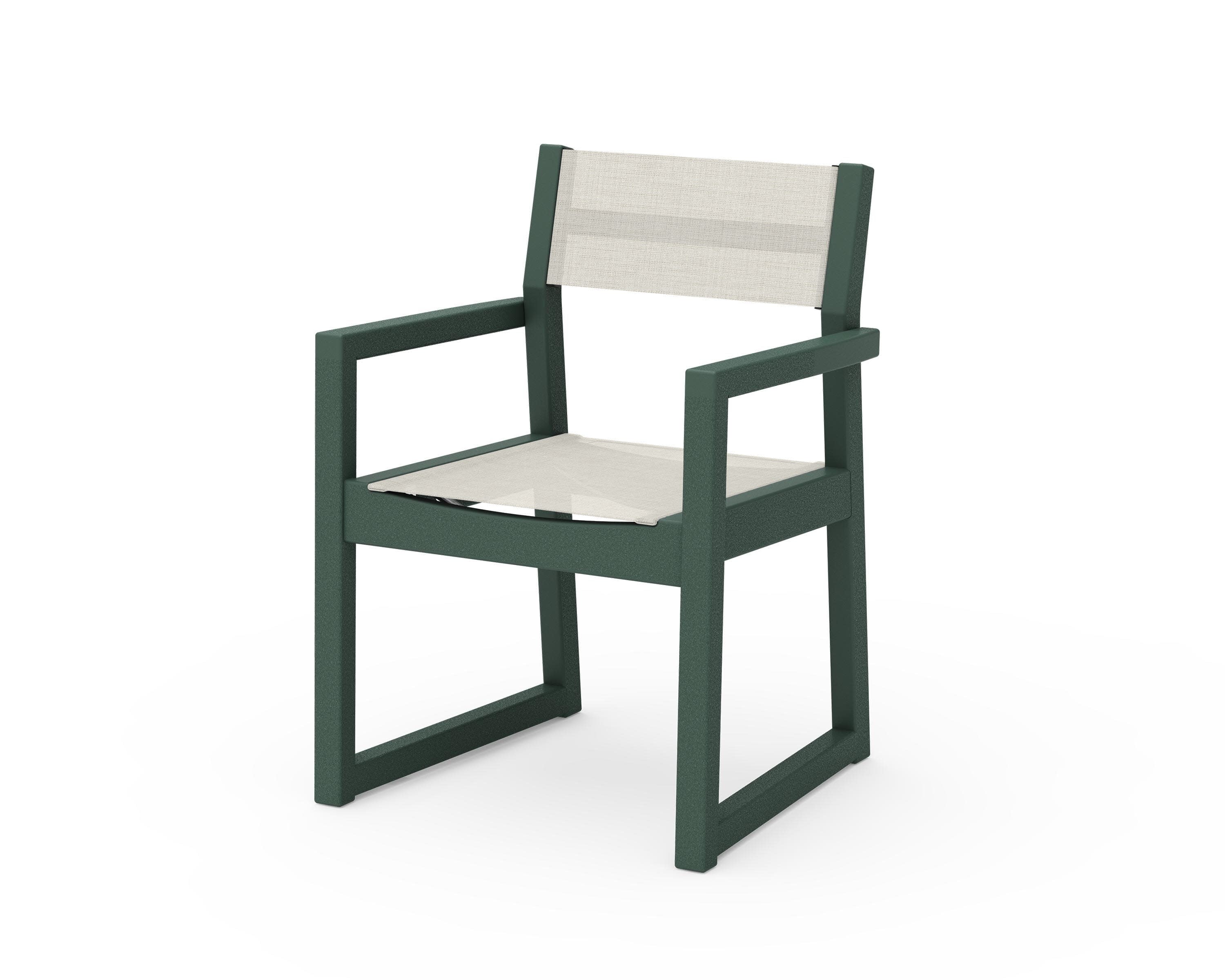 EDGE Sling Dining Arm Chair in Green / Parchment Sling