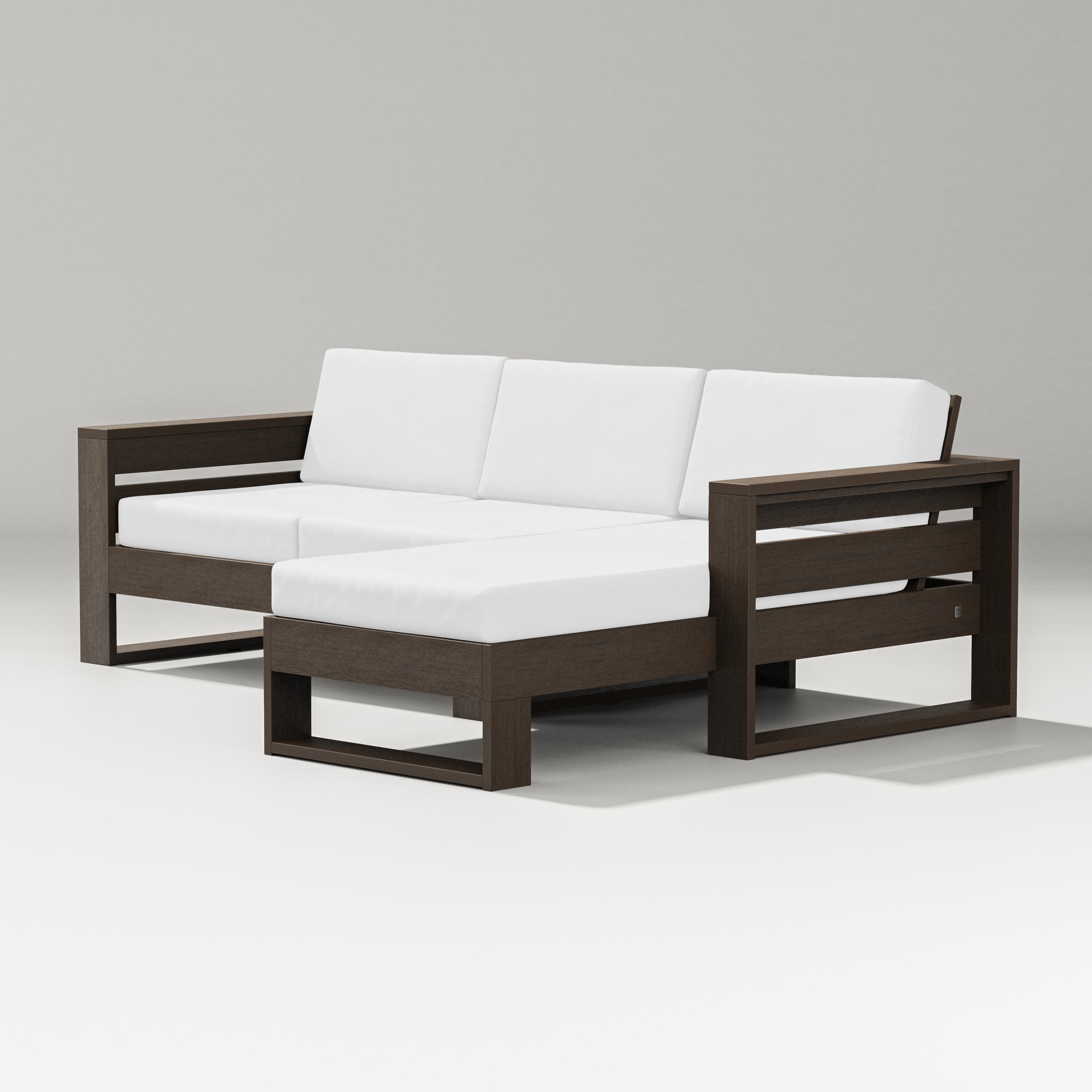 Latitude Right Chaise Sectional in Kona / Natural