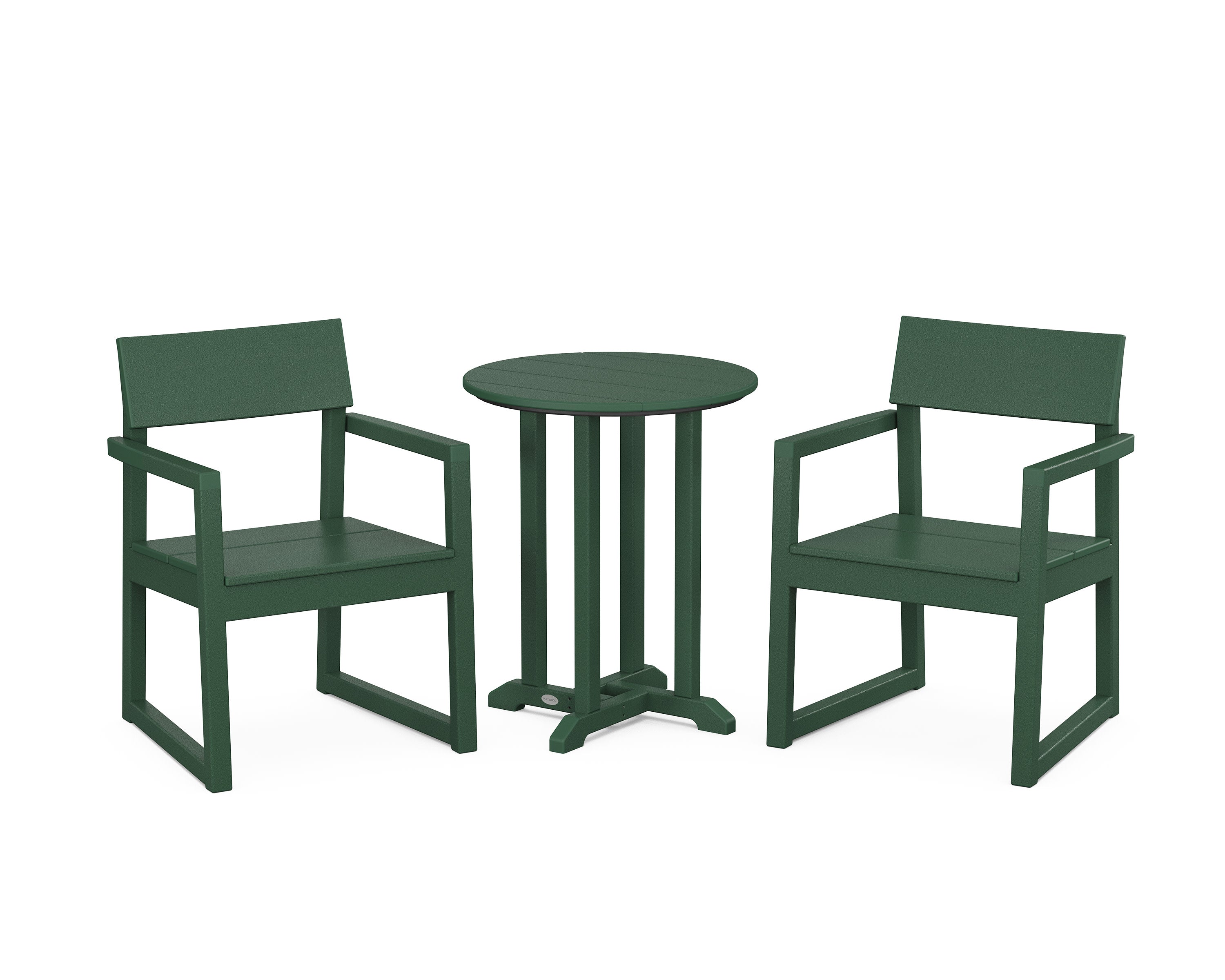 EDGE 3-Piece Round Bistro Dining Set in Green