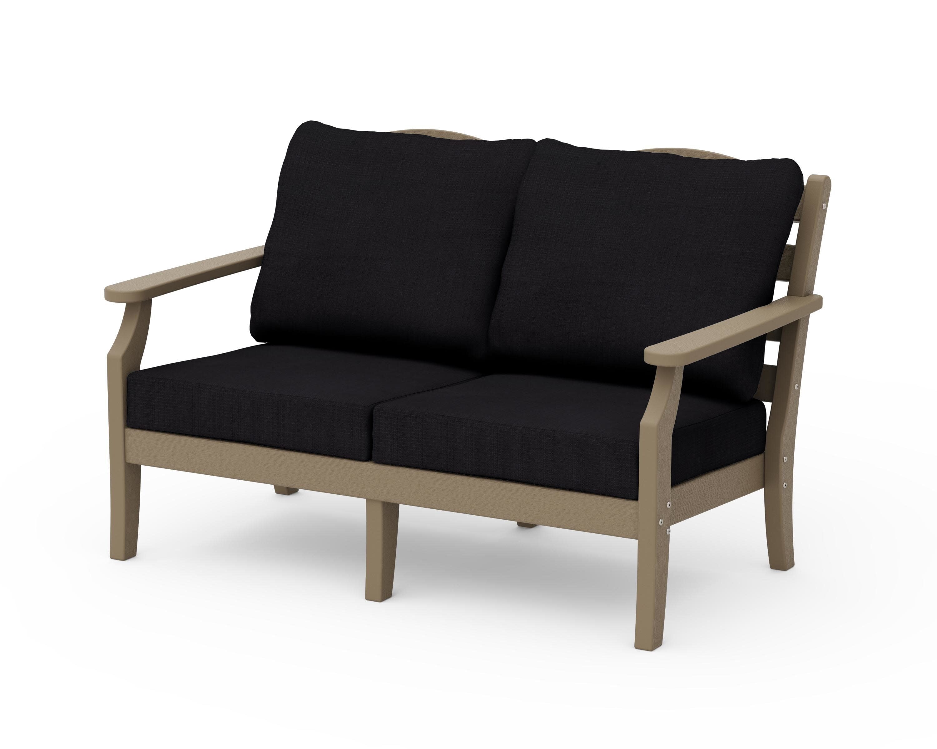 Savannah Deep Seating Loveseat in Vintage Sahara / Midnight Linen