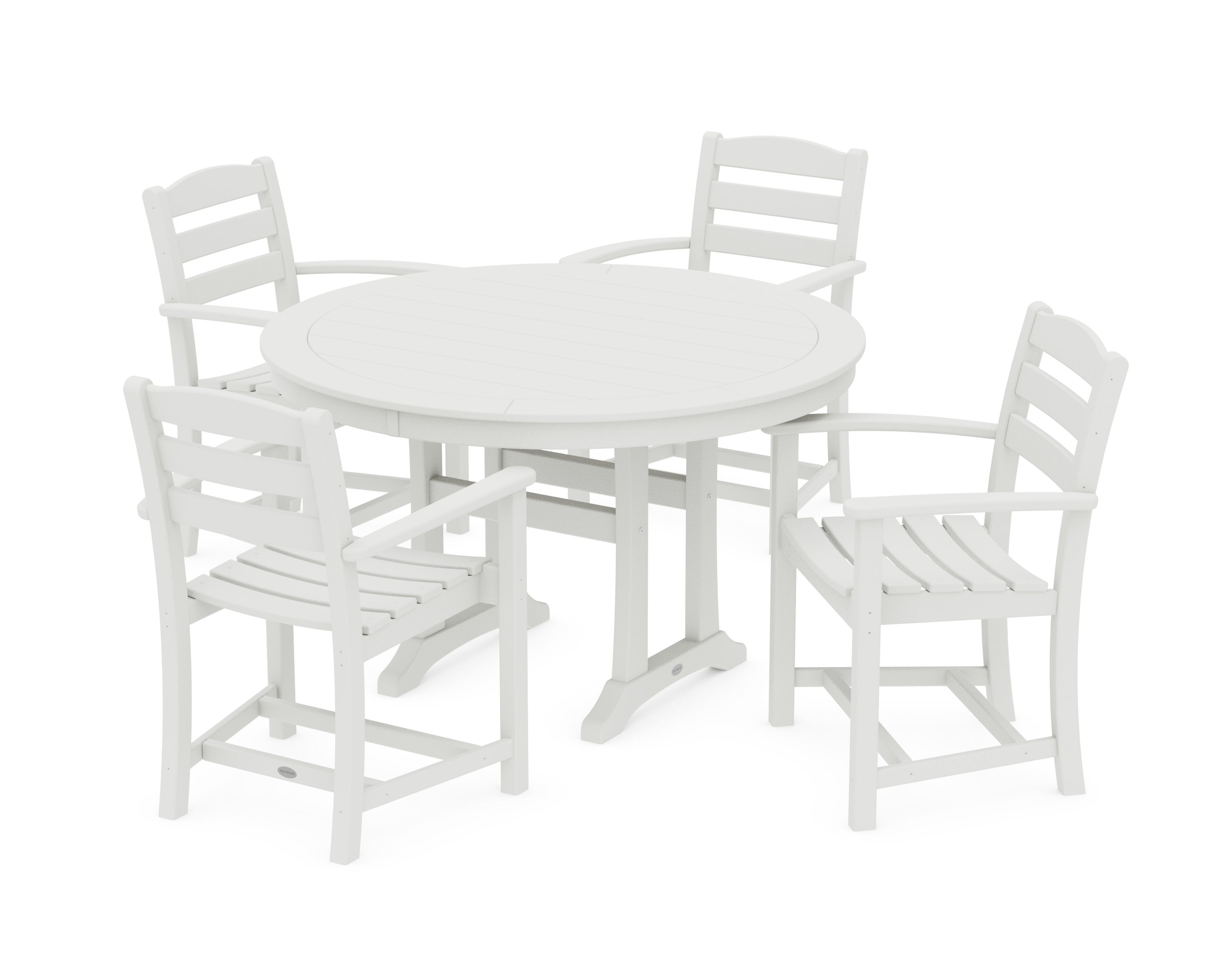 La Casa Caf 5-Piece Arm Chair Dining Set in Vintage White