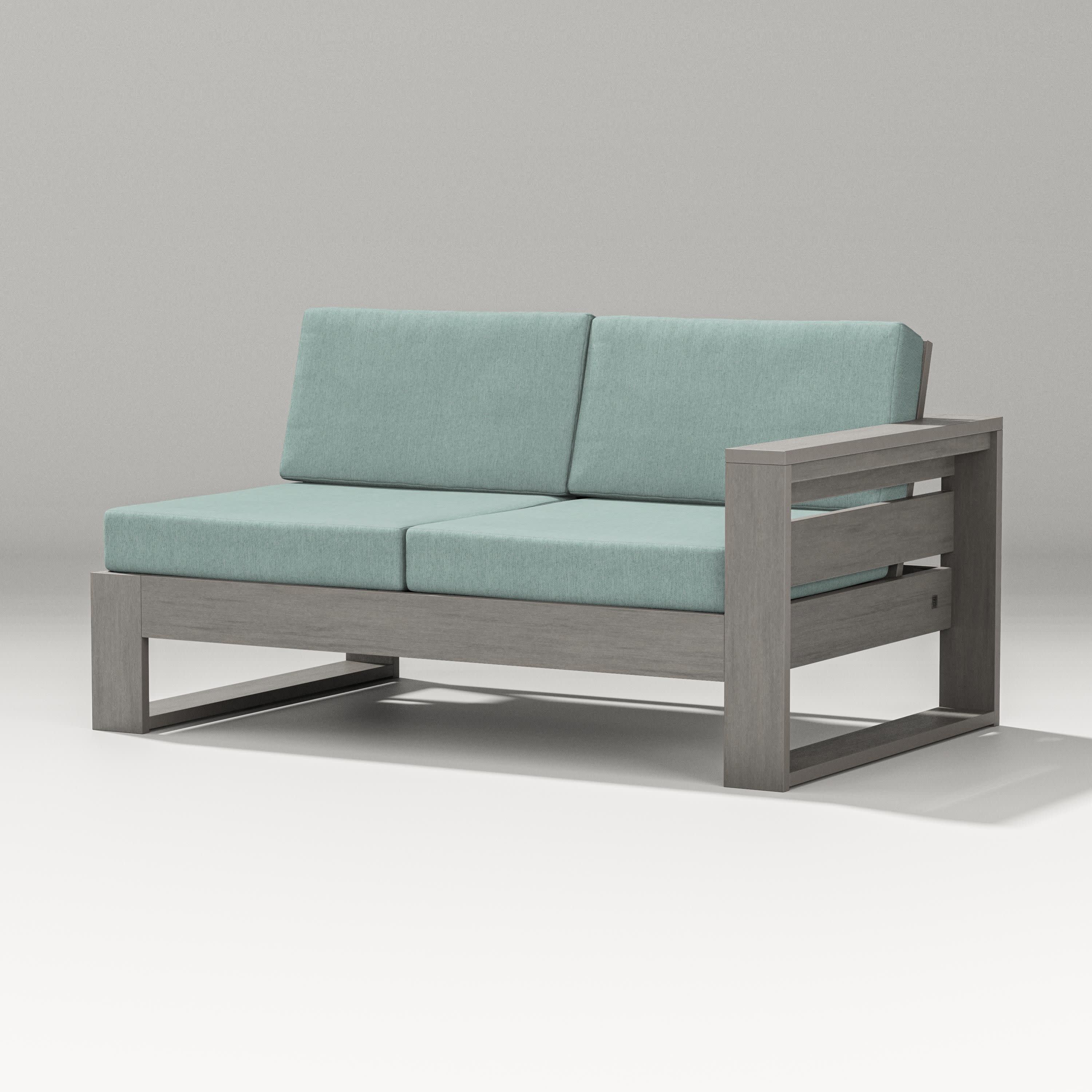 Latitude Modular Right Arm Loveseat in Driftwood / Glacier Spa