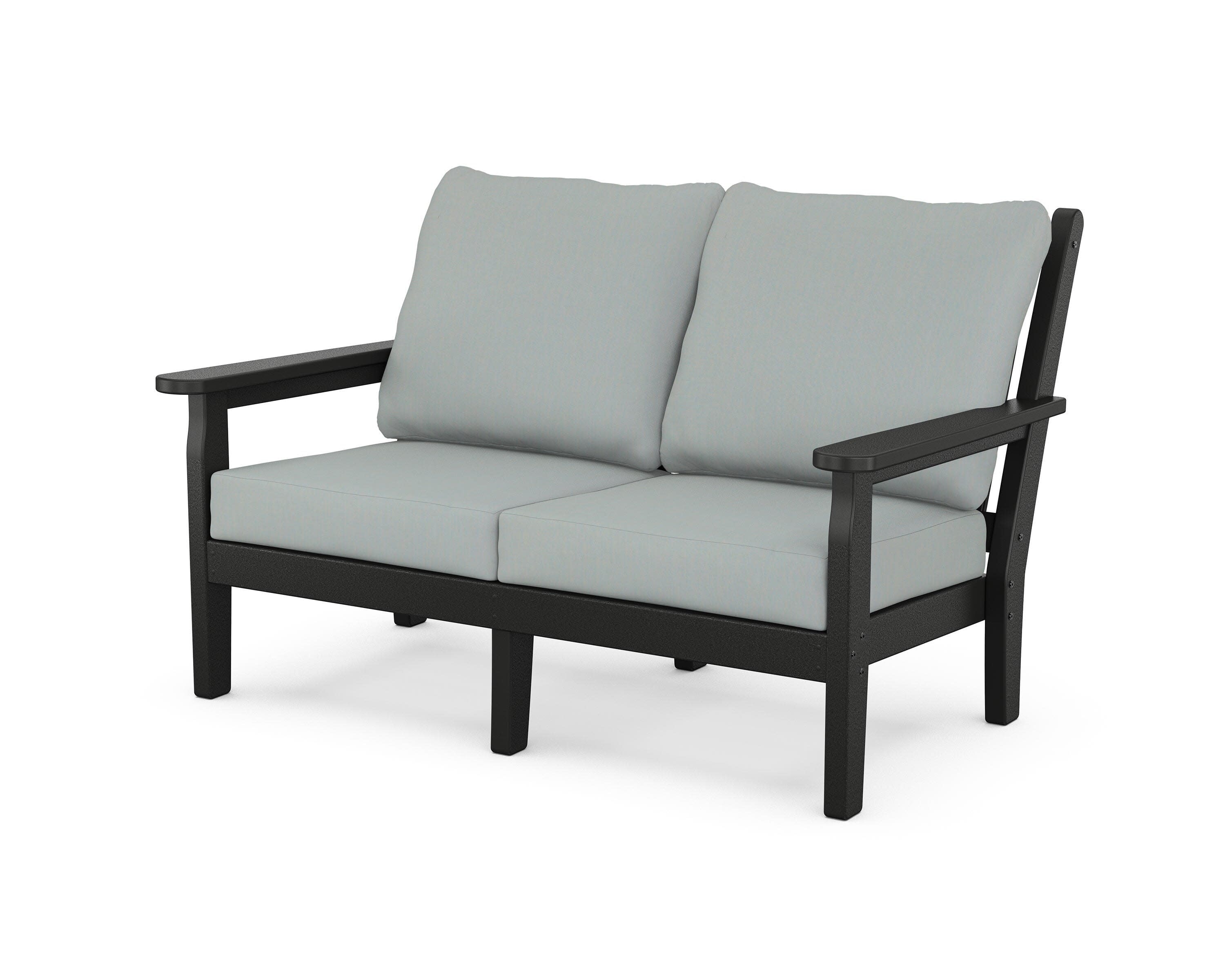 Chippendale Deep Seating Loveseat in Black / Spa