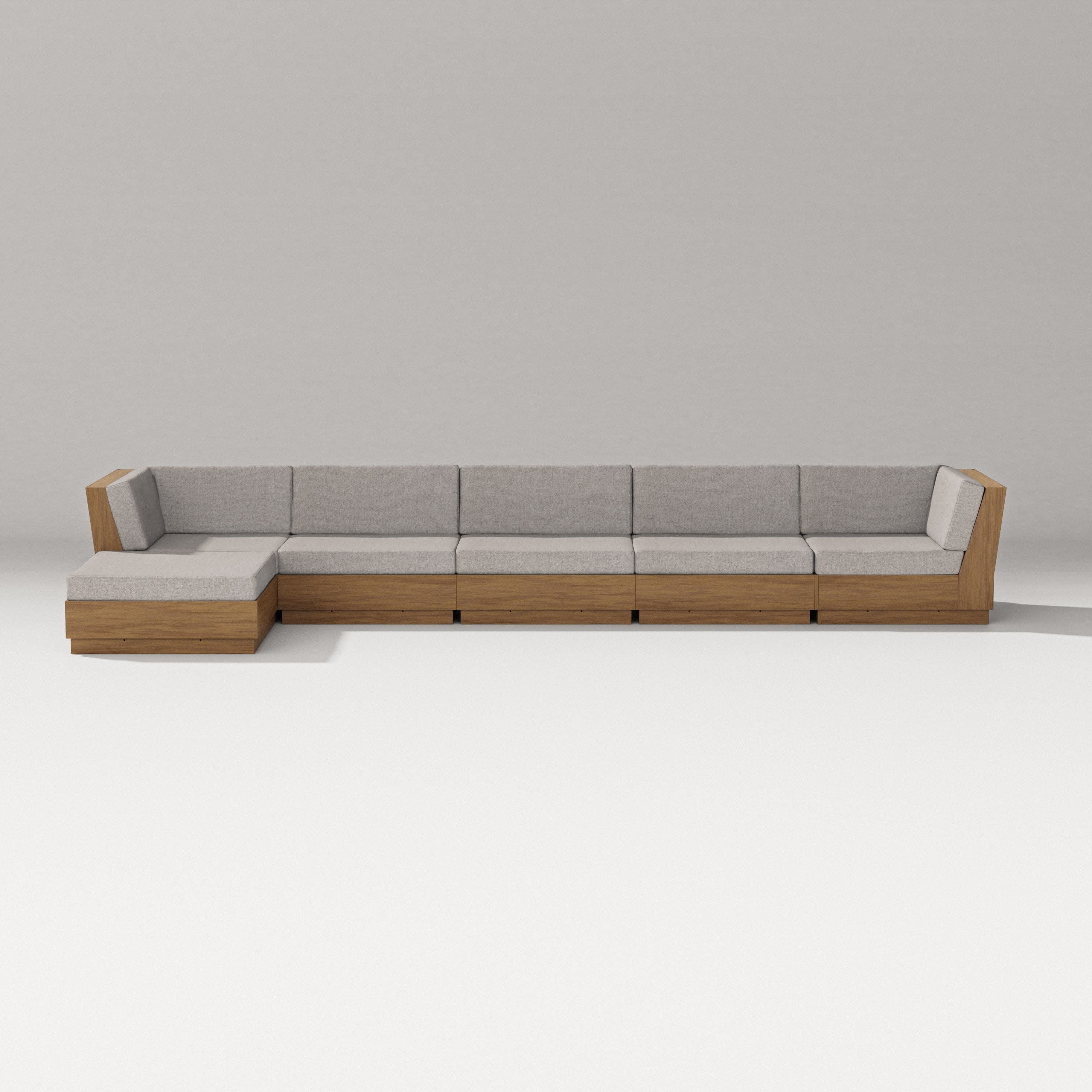 Elevate 6-Piece Chaise Sectional in Natural / Weathered Tweed
