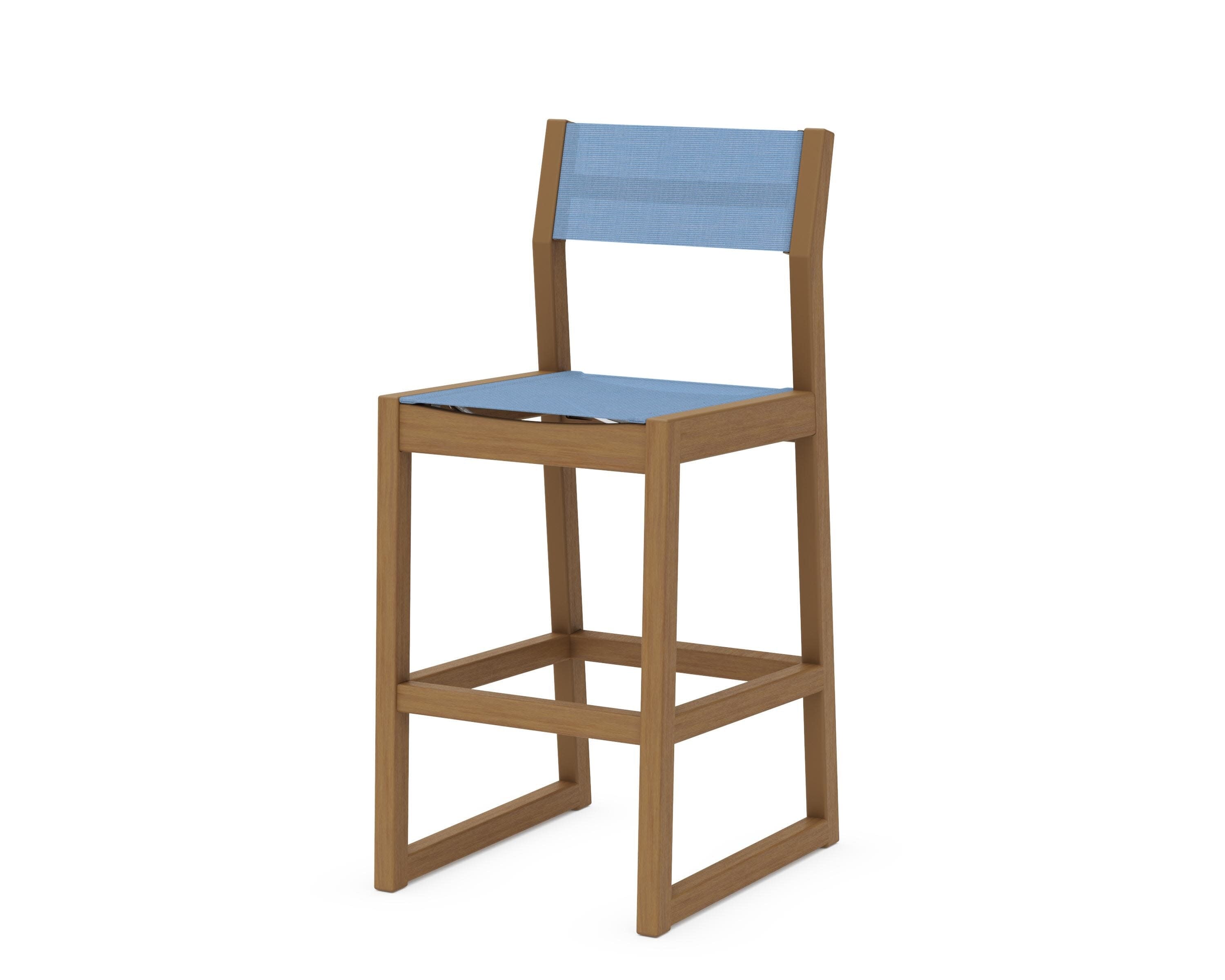 EDGE Sling Bar Side Chair in Natural / Poolside Sling