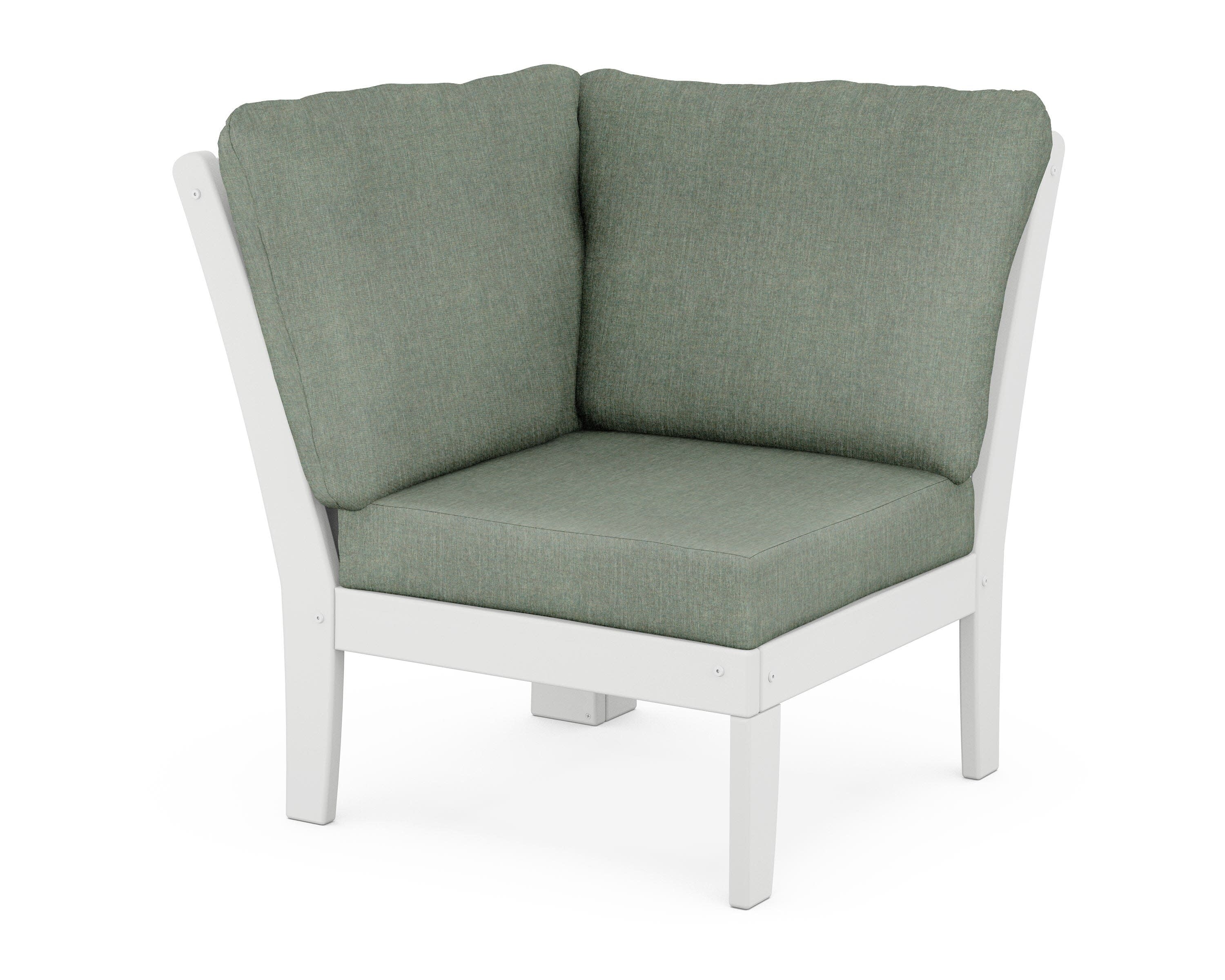 Braxton Modular Corner Chair in White / Cast Sage