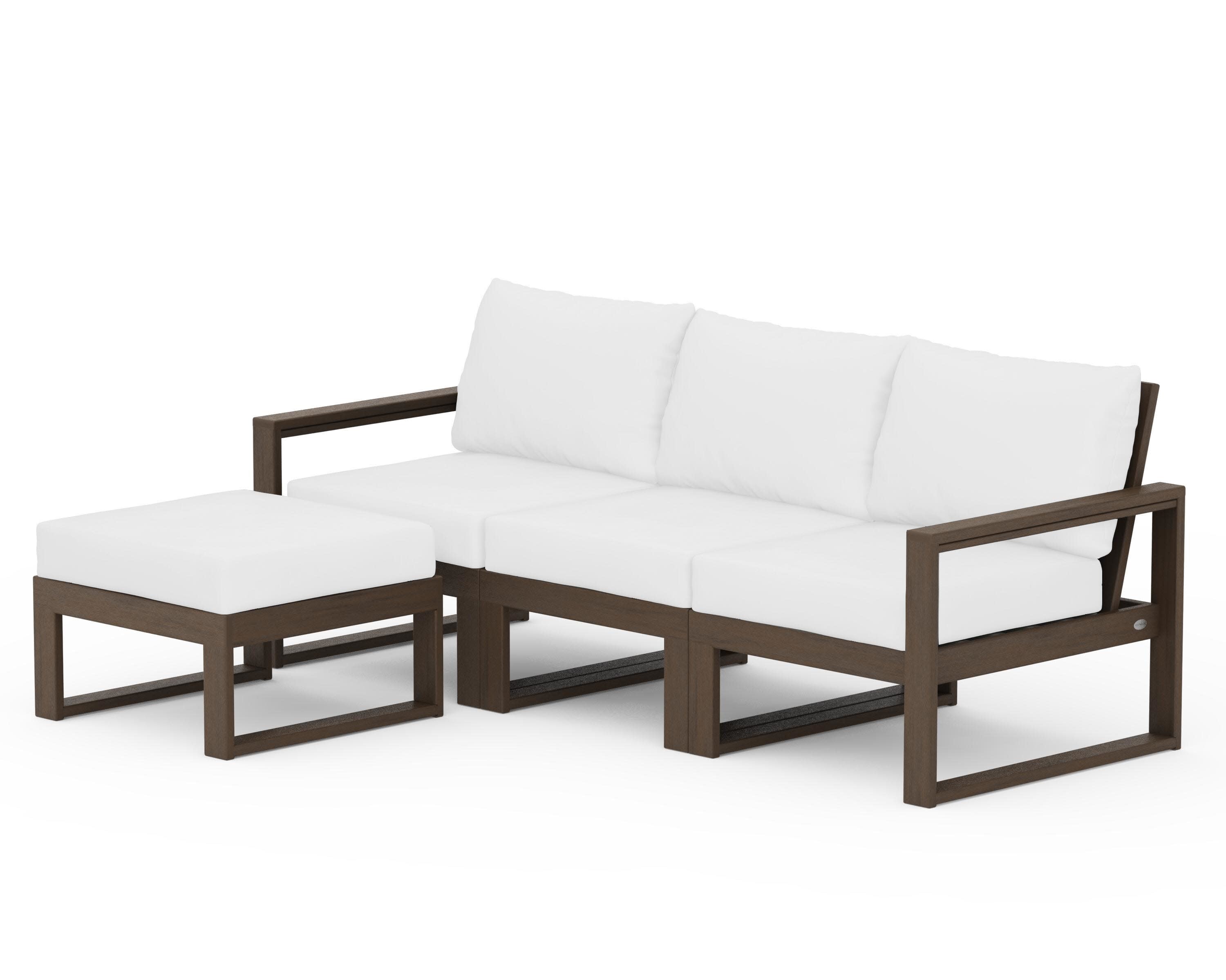 EDGE 4-Piece Modular Deep Seating Set with Ottoman in Kona / Natural