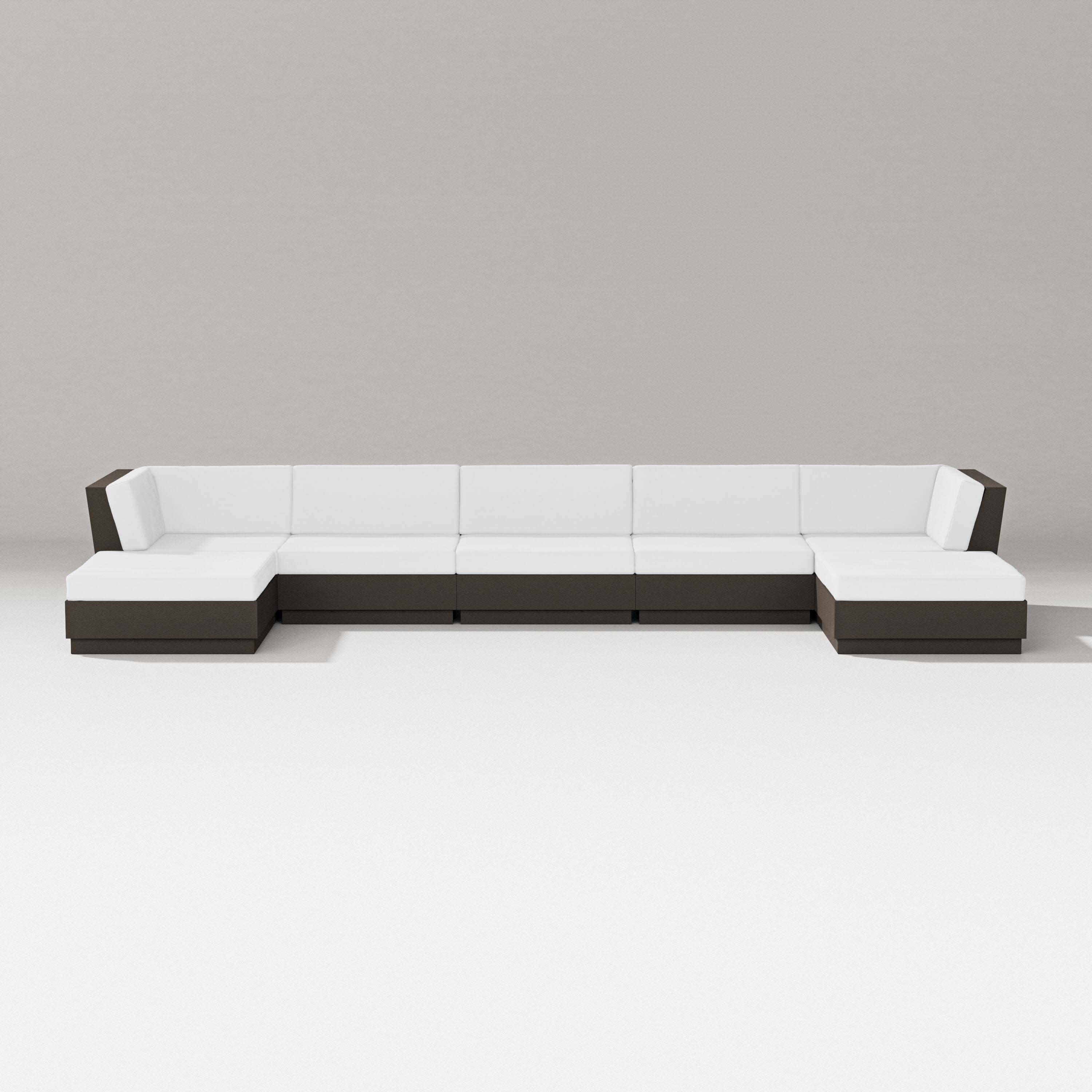 Elevate 7-Piece Double Chaise Sectional in Vintage Coffee / Natural