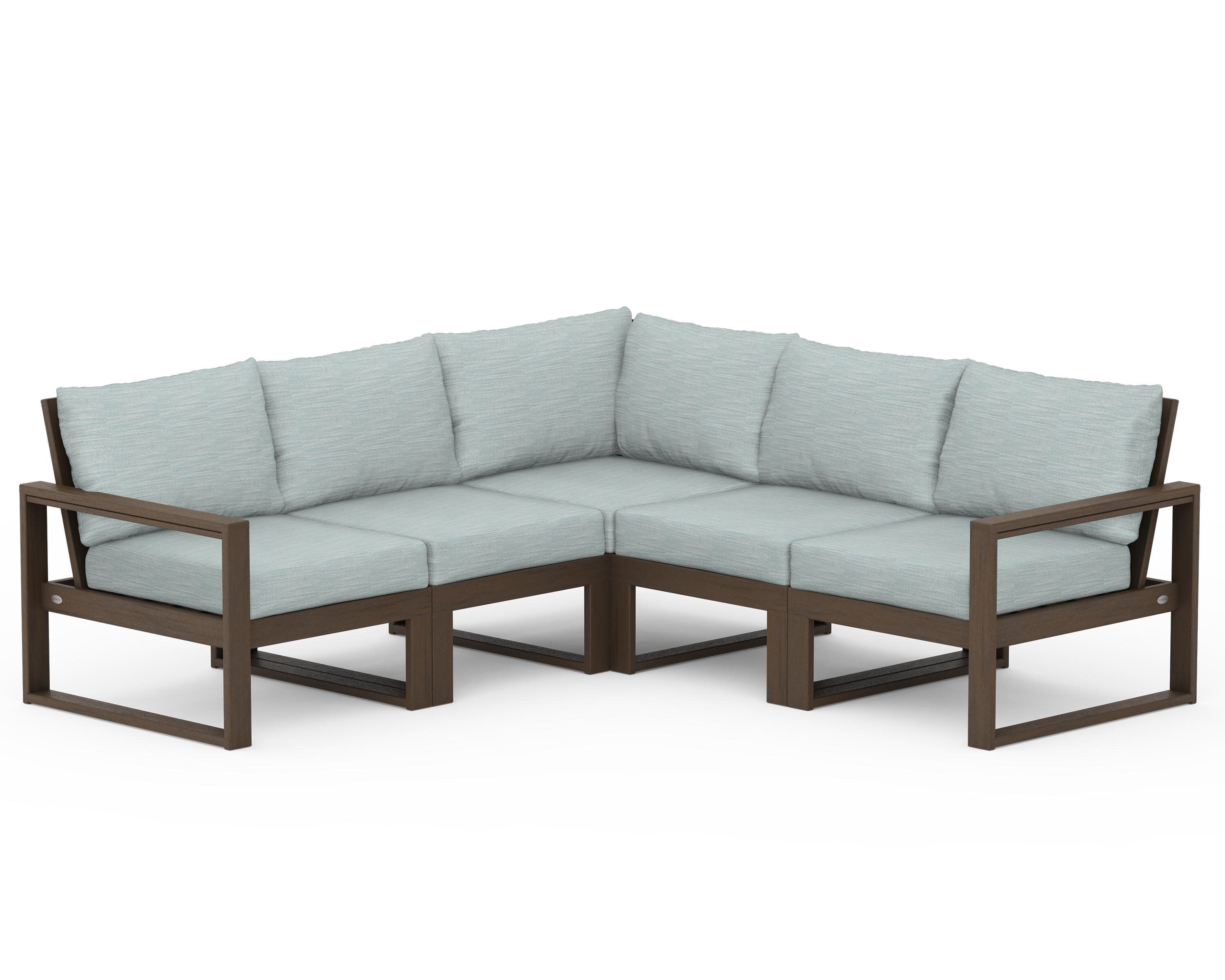 EDGE 5-Piece Modular Deep Seating Set in Kona / Soothe Mist