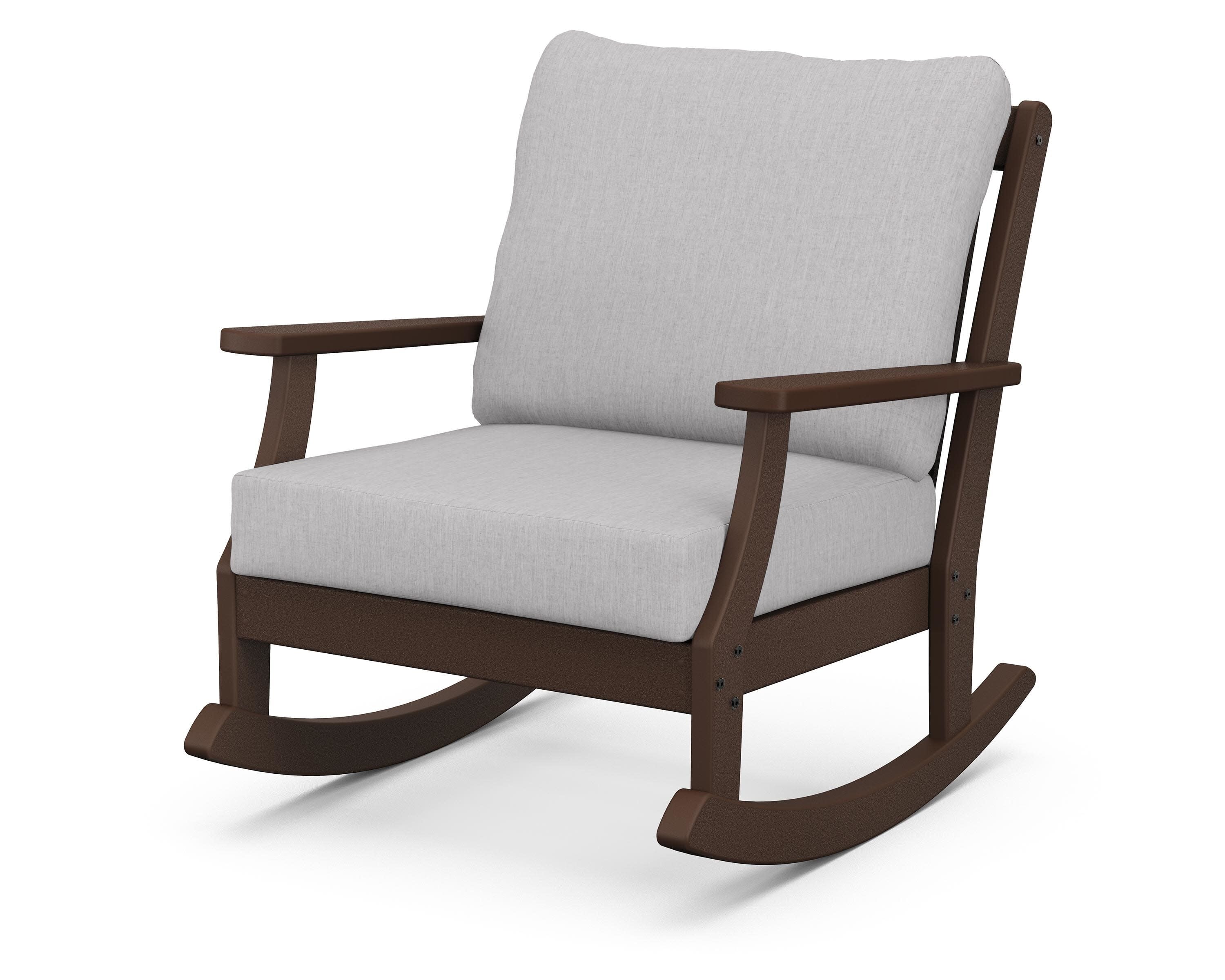 Braxton Deep Seating Rocking Chair in Mahogany / Granite