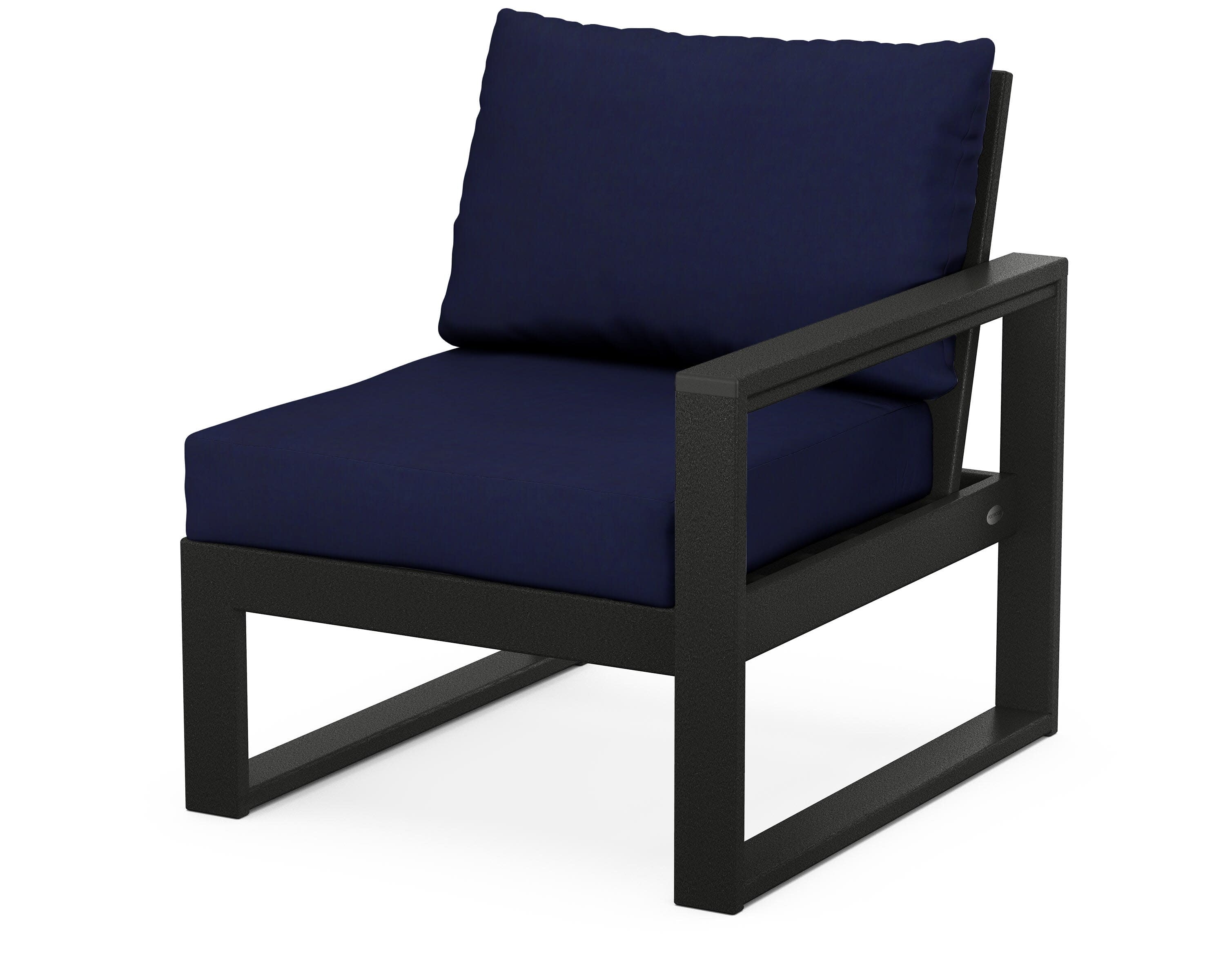 EDGE Modular Right Arm Chair in Black / Navy