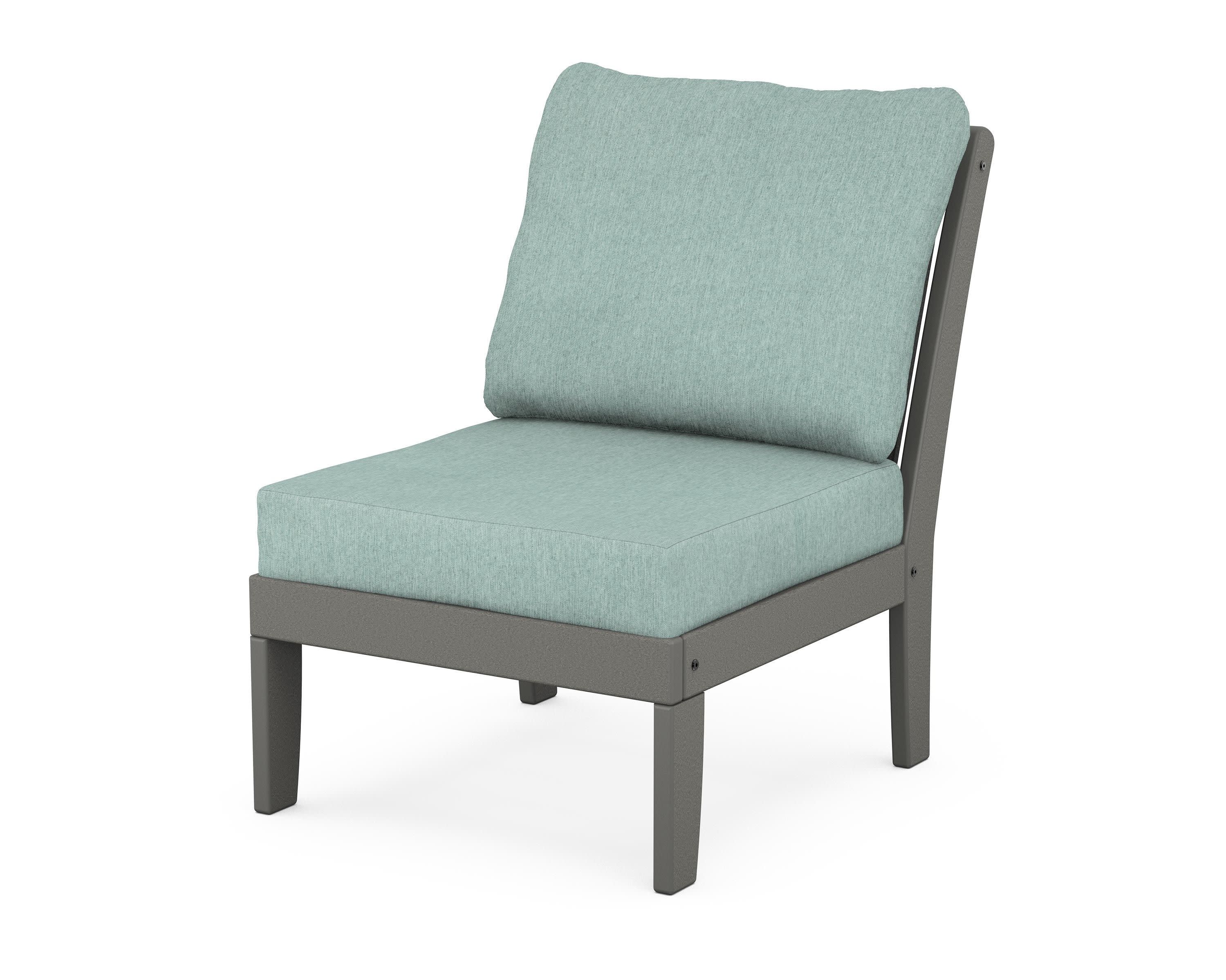 Braxton Modular Armless Chair in Slate Grey / Glacier Spa