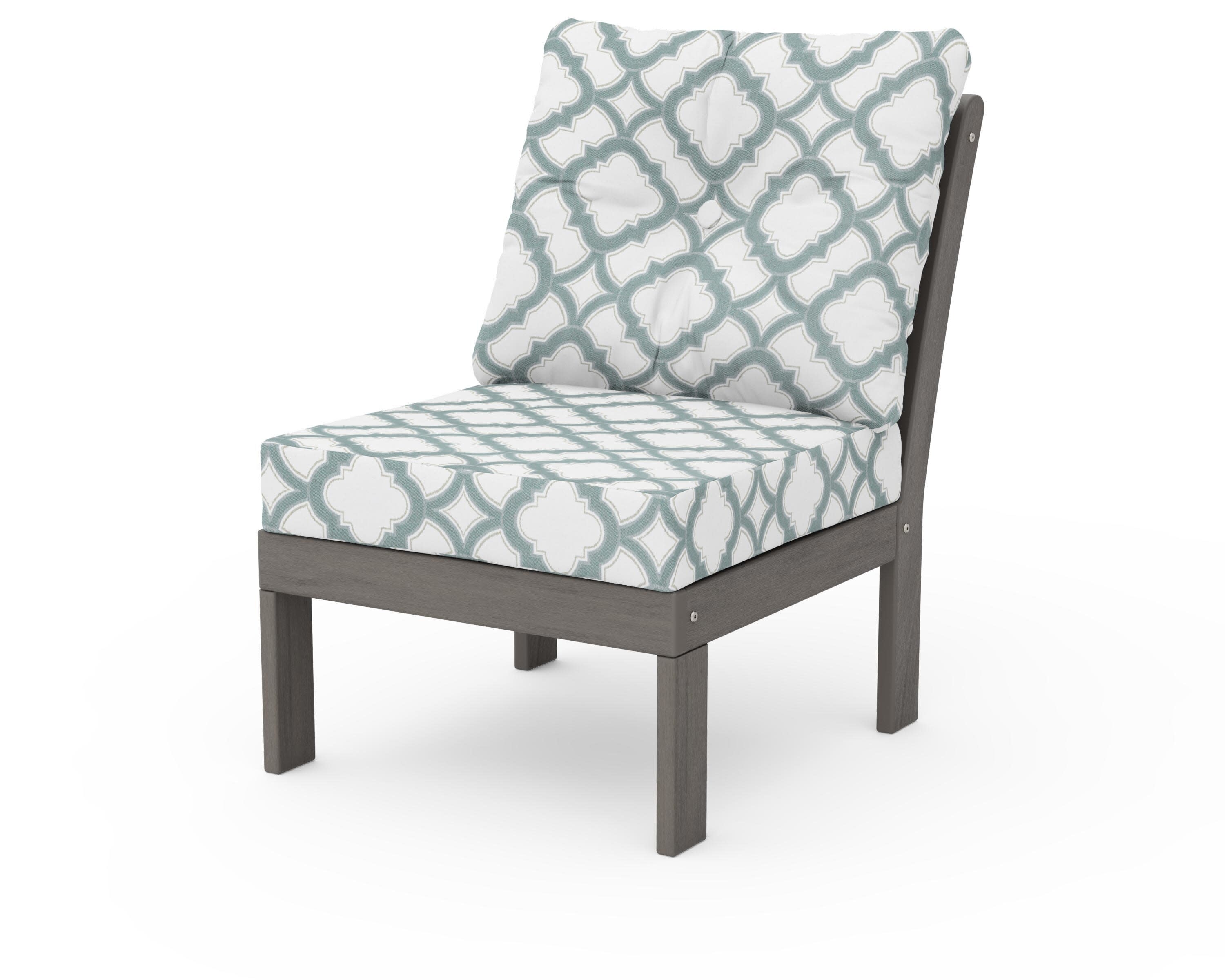 Vineyard Modular Armless Chair in Driftwood / Trellis Glacier Spa