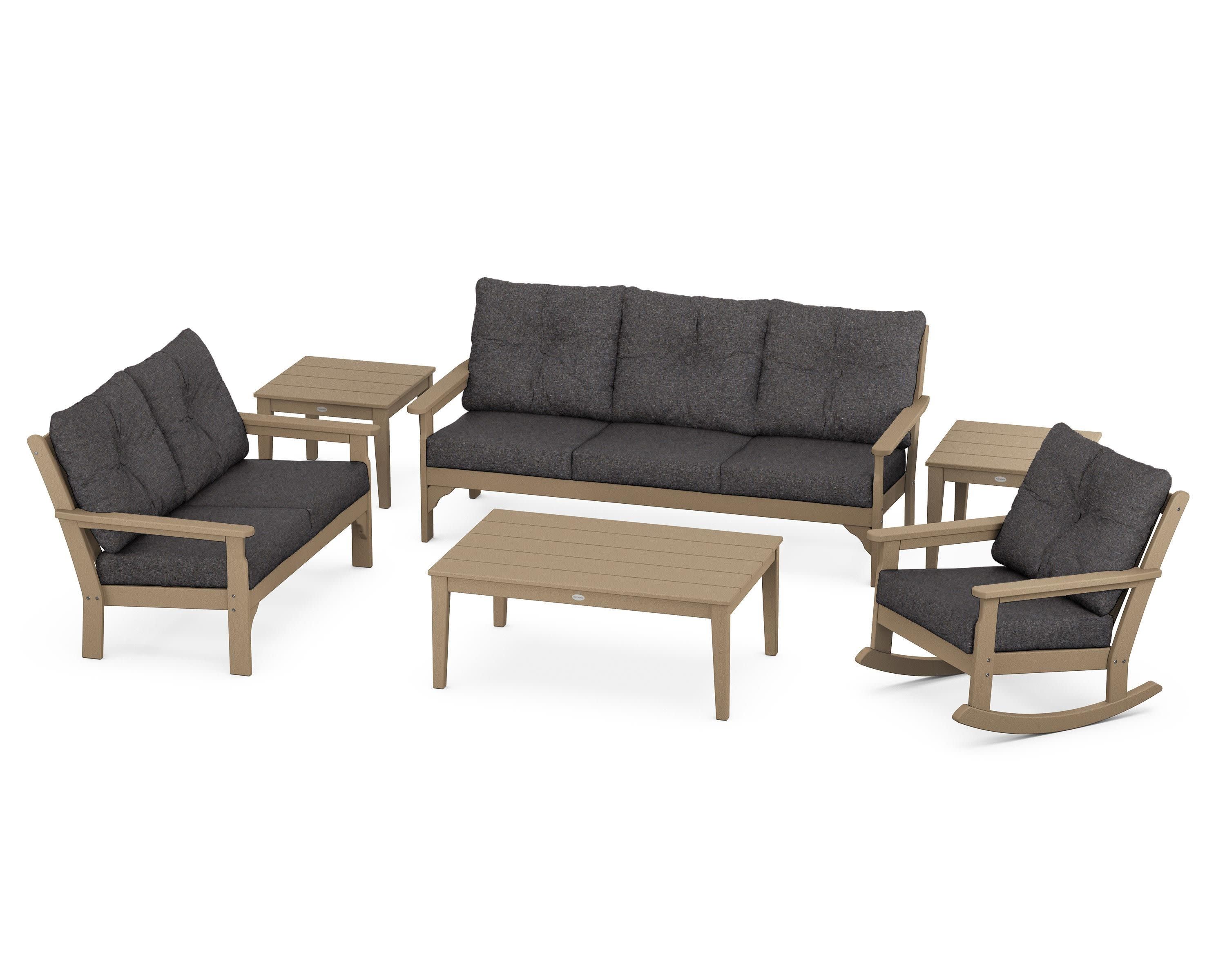 Vineyard 6-Piece Deep Seating Set in Vintage Sahara / Ash Charcoal