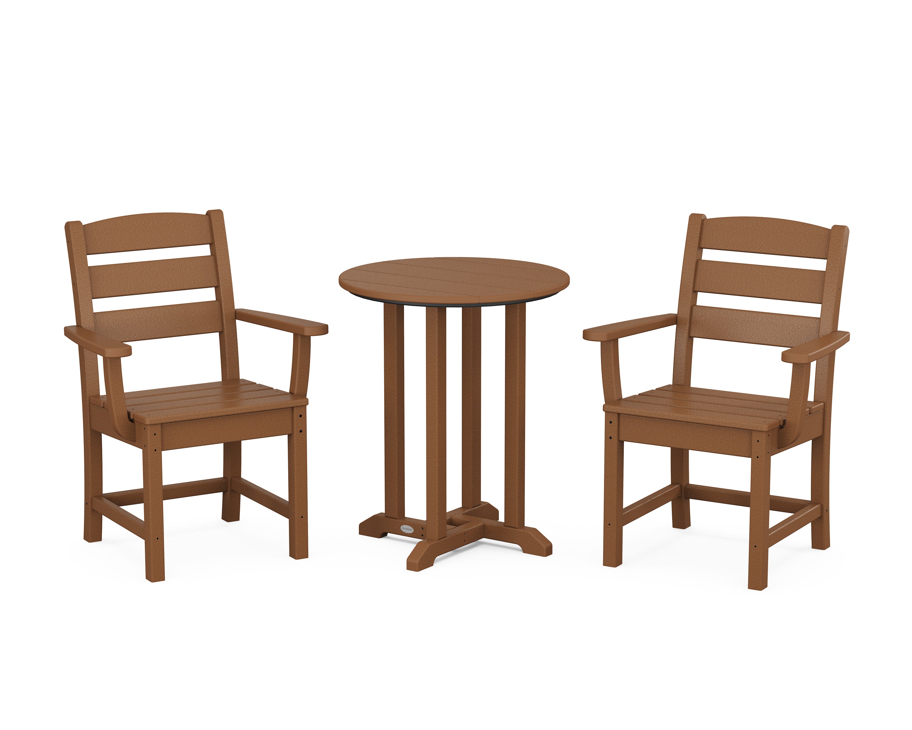 Lakeside 3-Piece Round Bistro Dining Set in Teak