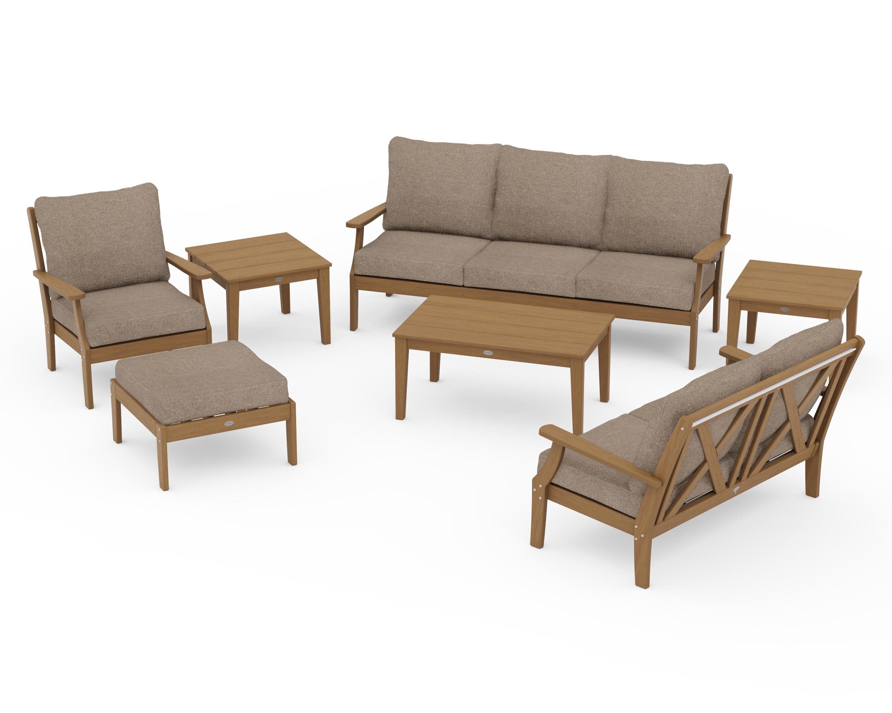 Braxton 7-Piece Deep Seating Set in Natural / Spiced Burlap