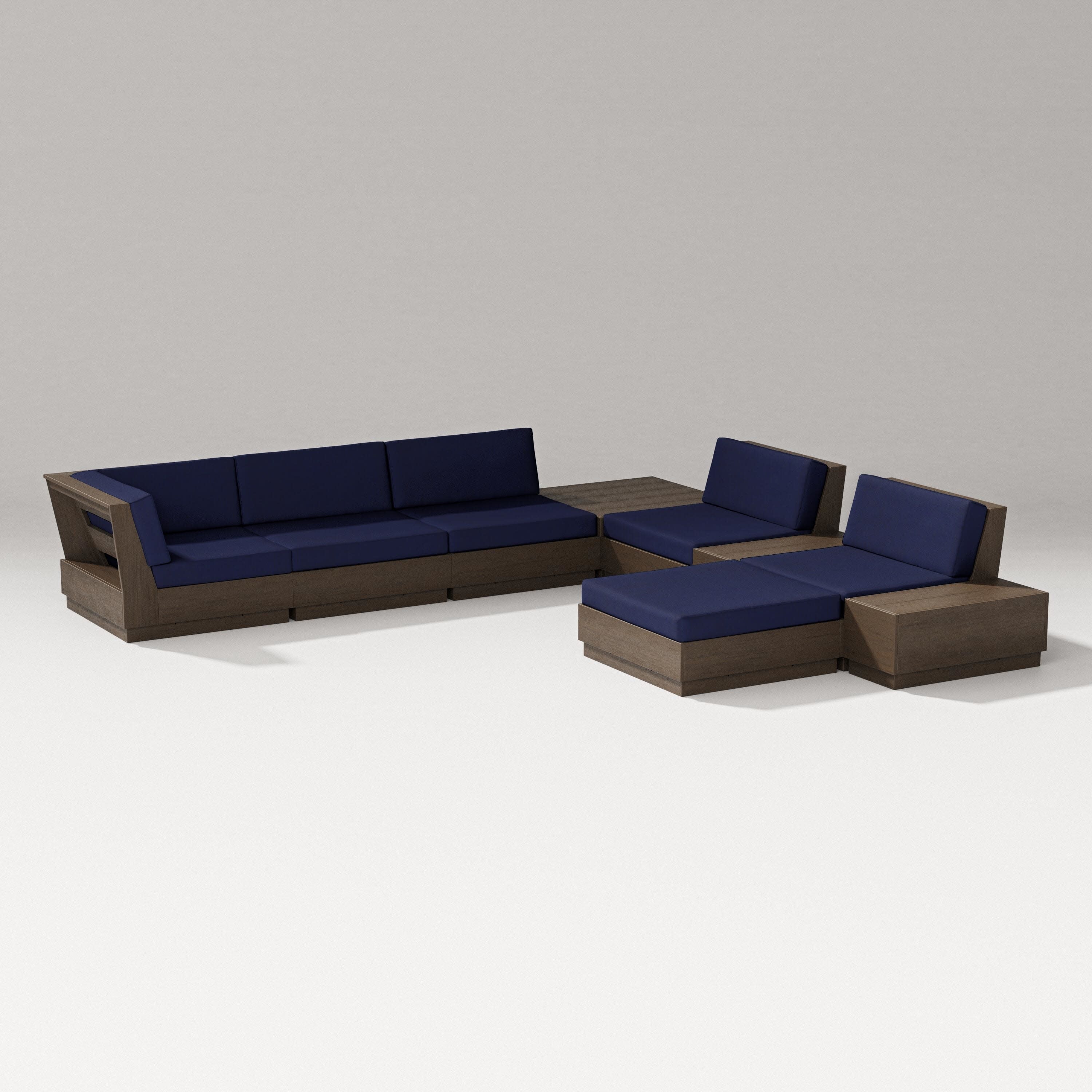 Elevate 9-Piece Conversation Sectional in Kona / Navy