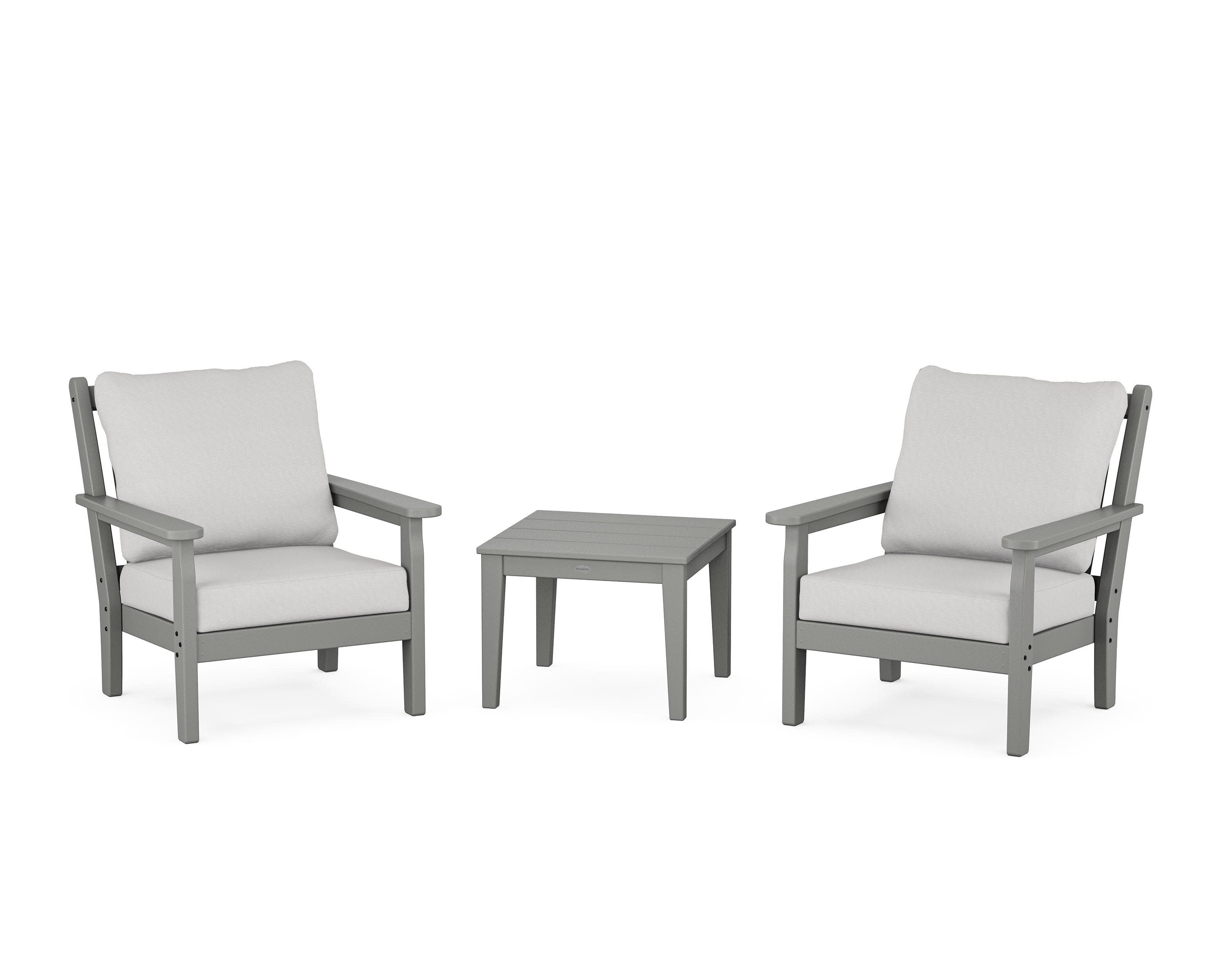 Chippendale 3-Piece Deep Seating Set in Slate Grey / Diamond in the Rough