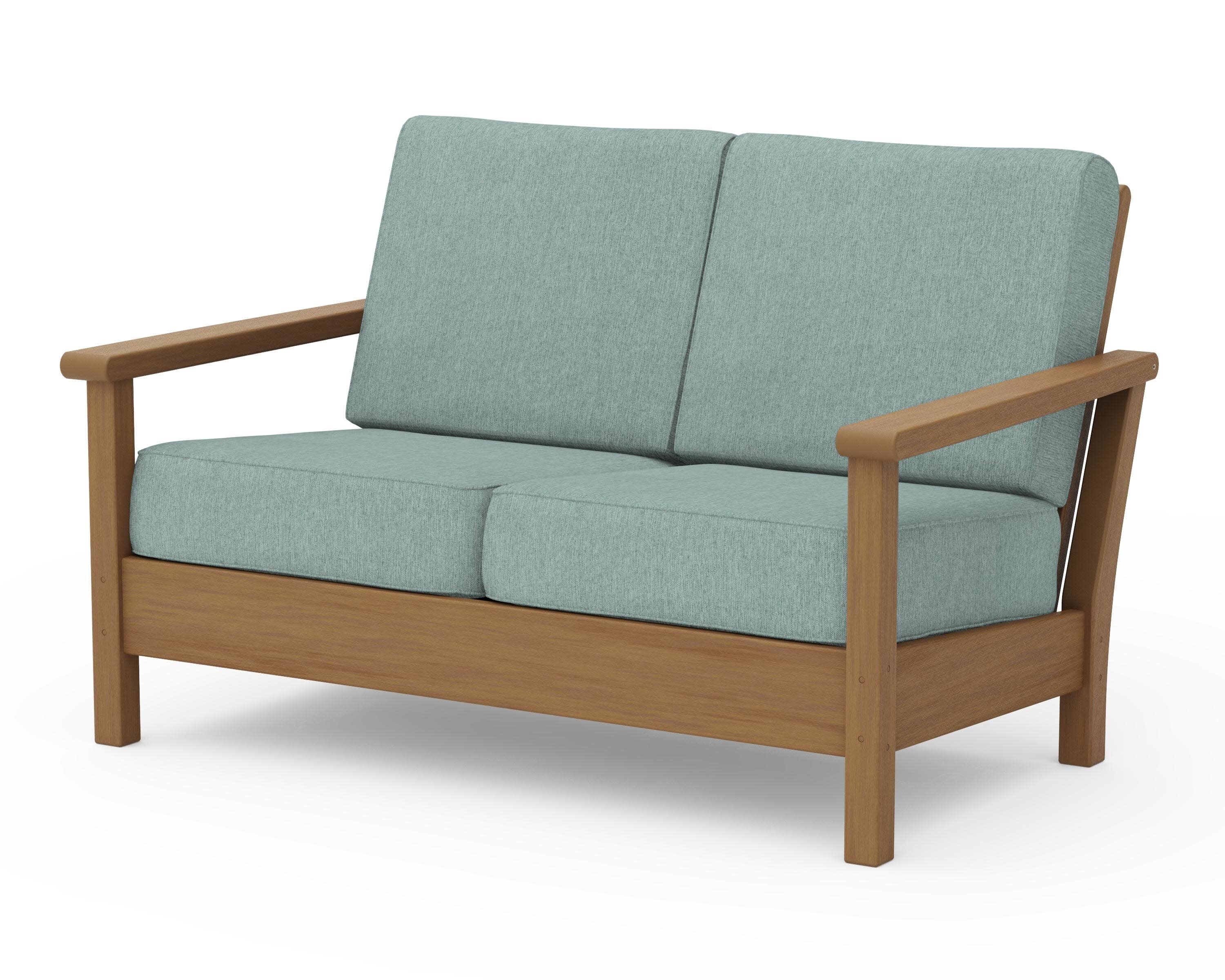 Harbour Deep Seating Loveseat in Natural / Glacier Spa