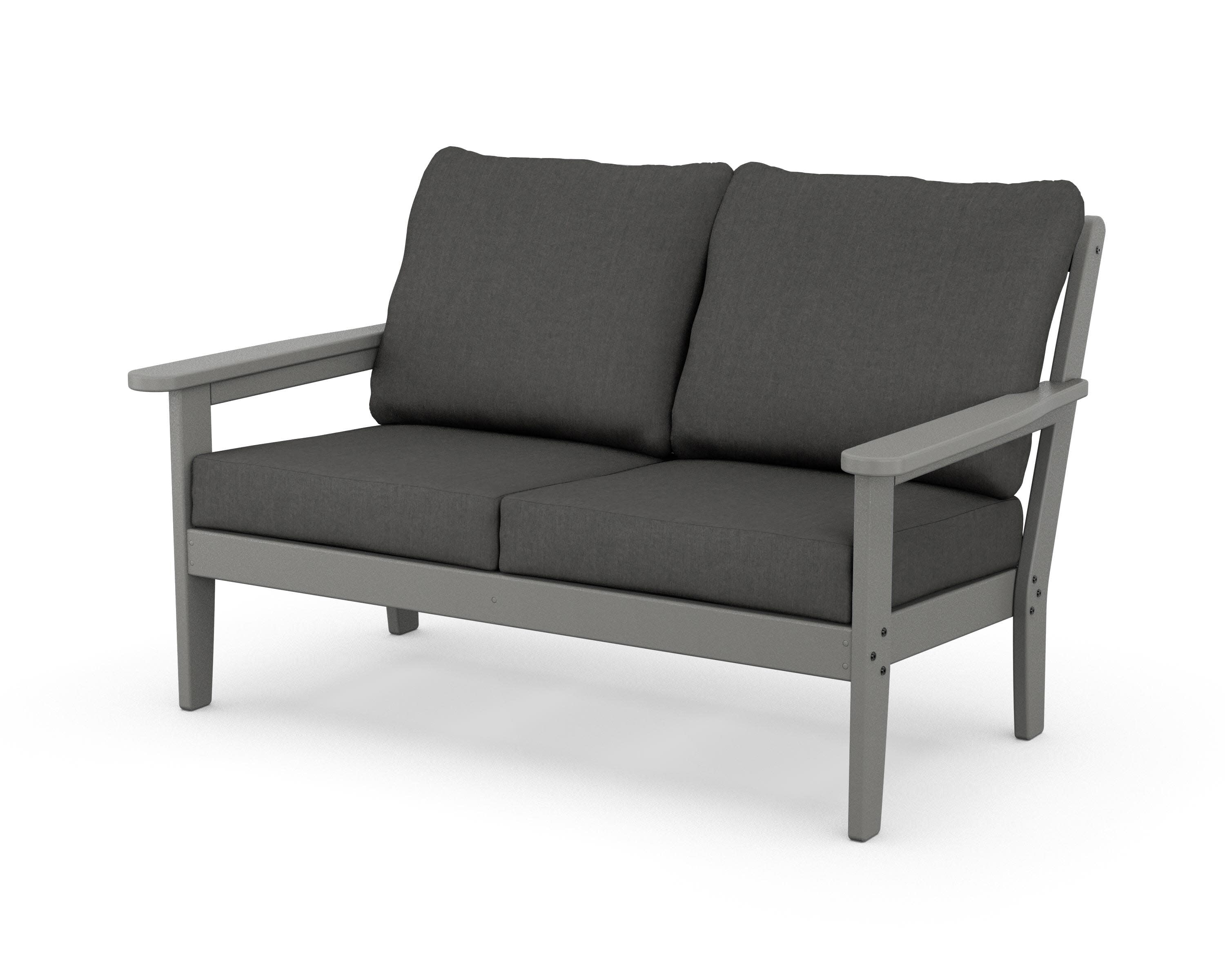 Cottage Deep Seating Loveseat in Slate Grey / Spectrum Carbon
