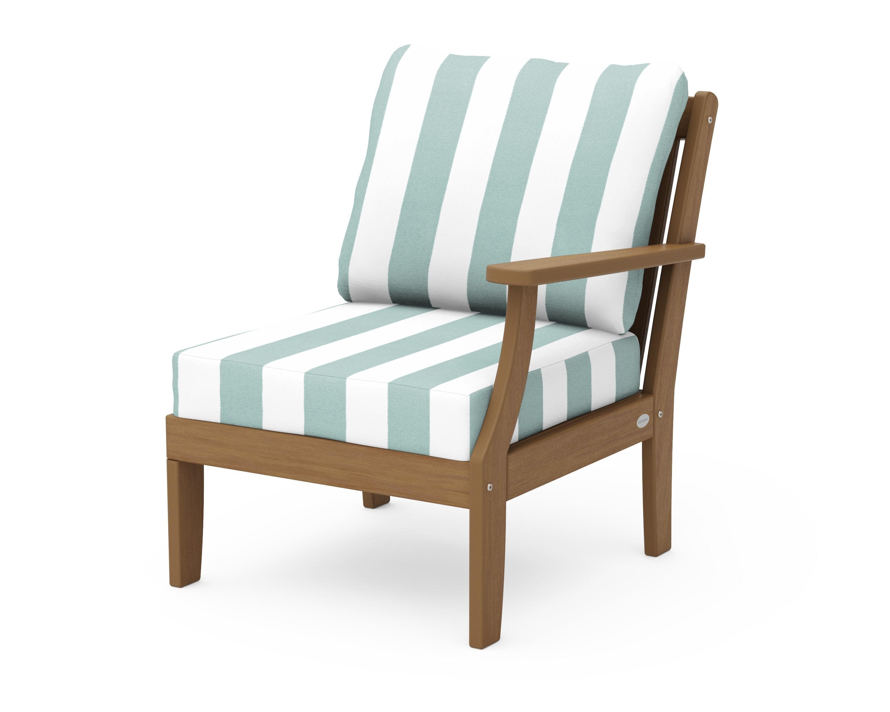 Braxton Modular Right Arm Chair in Natural / Cabana Stripe Glacier Spa