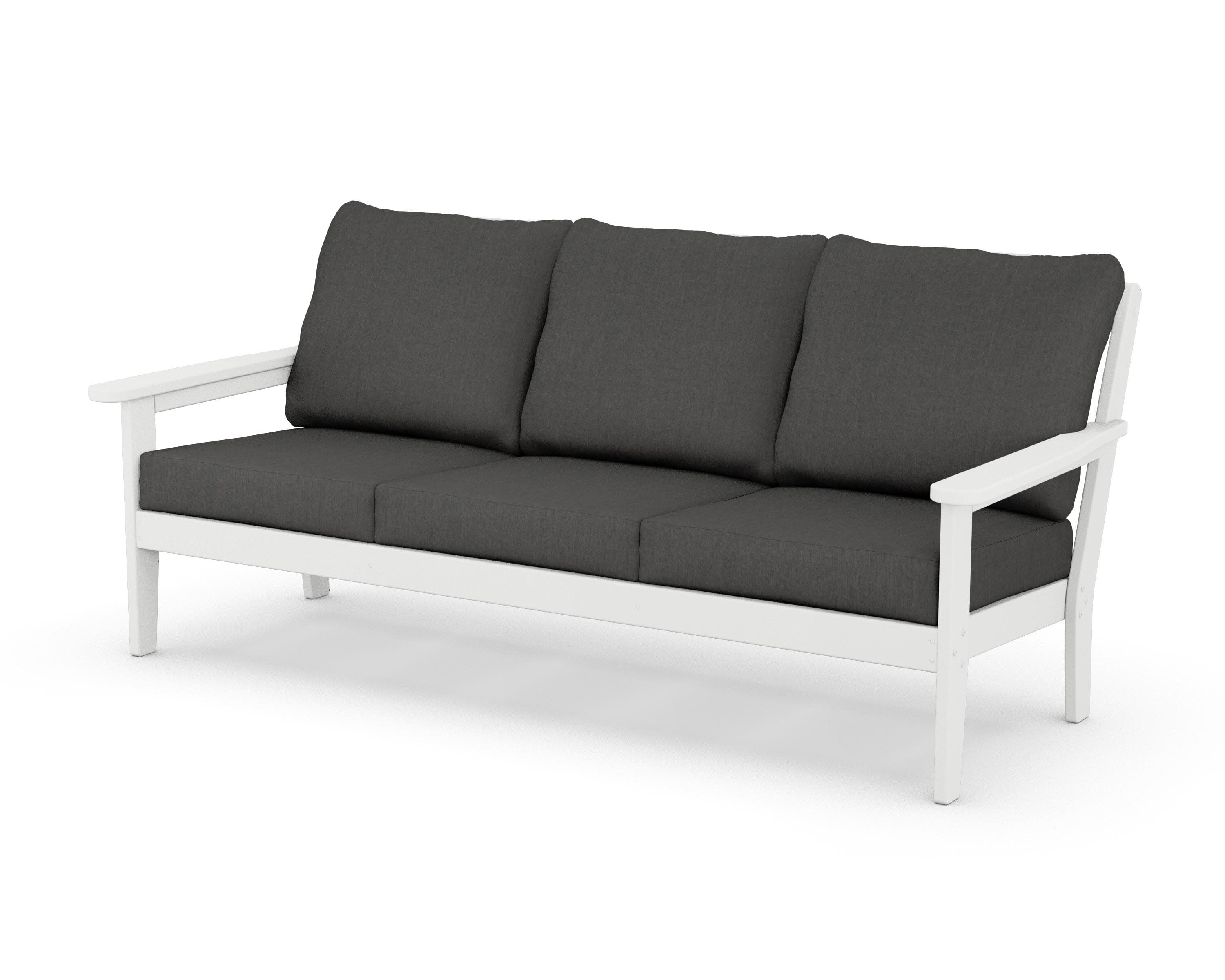 Cottage Deep Seating Sofa in White / Spectrum Carbon