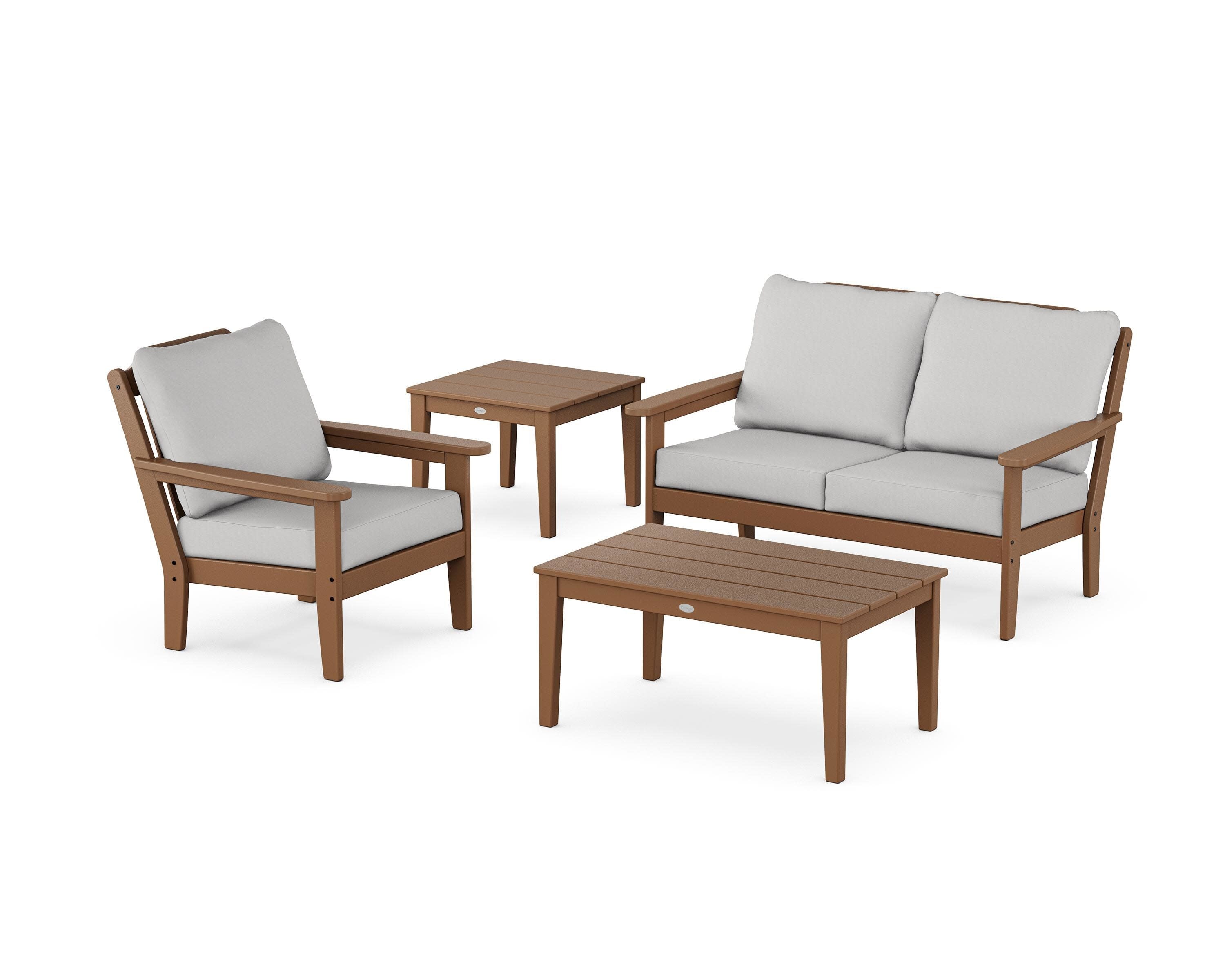 Wovendale 4-Piece Deep Seating Set in Teak / Diamond in the Rough