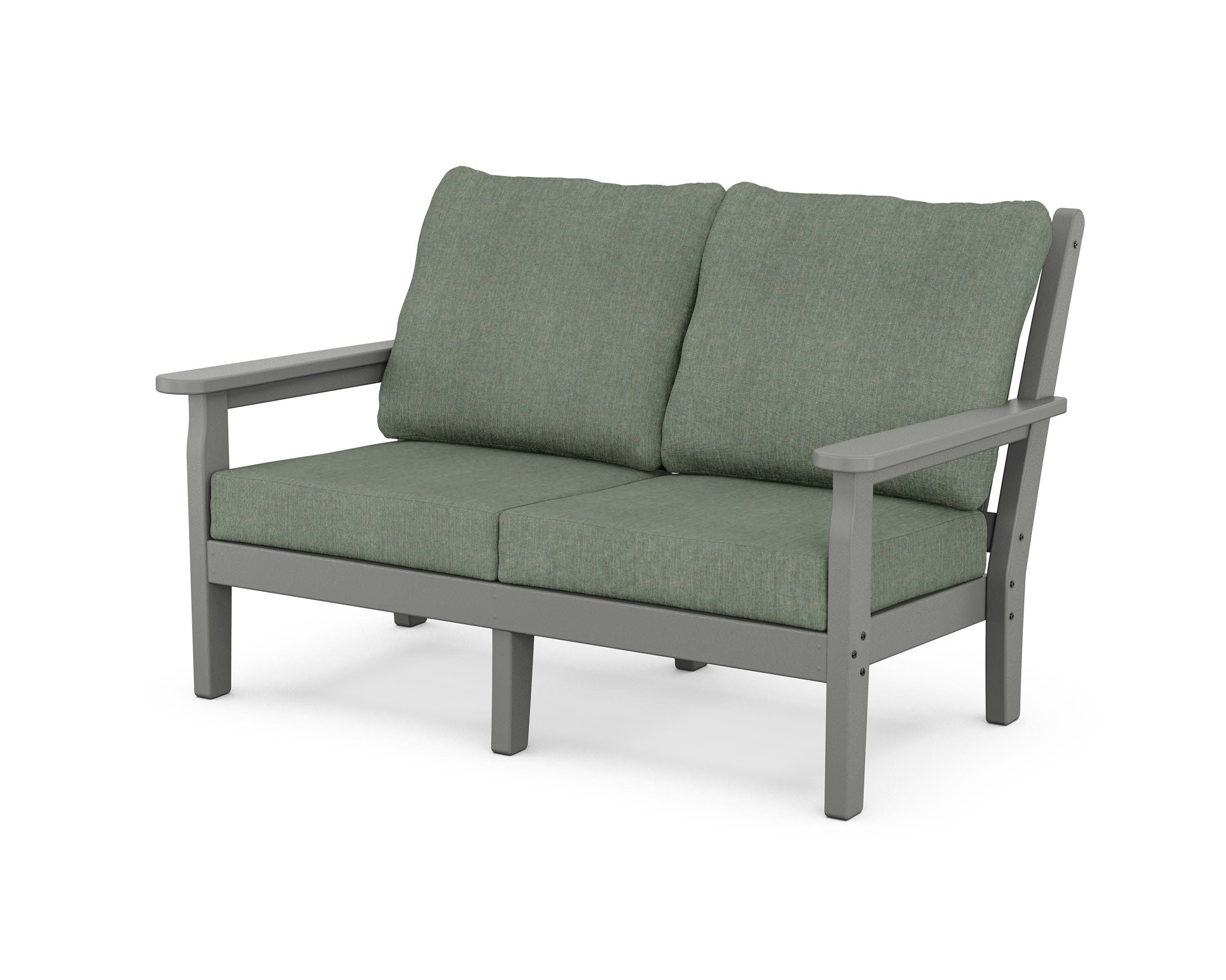 Chippendale Deep Seating Loveseat in Slate Grey / Cast Sage