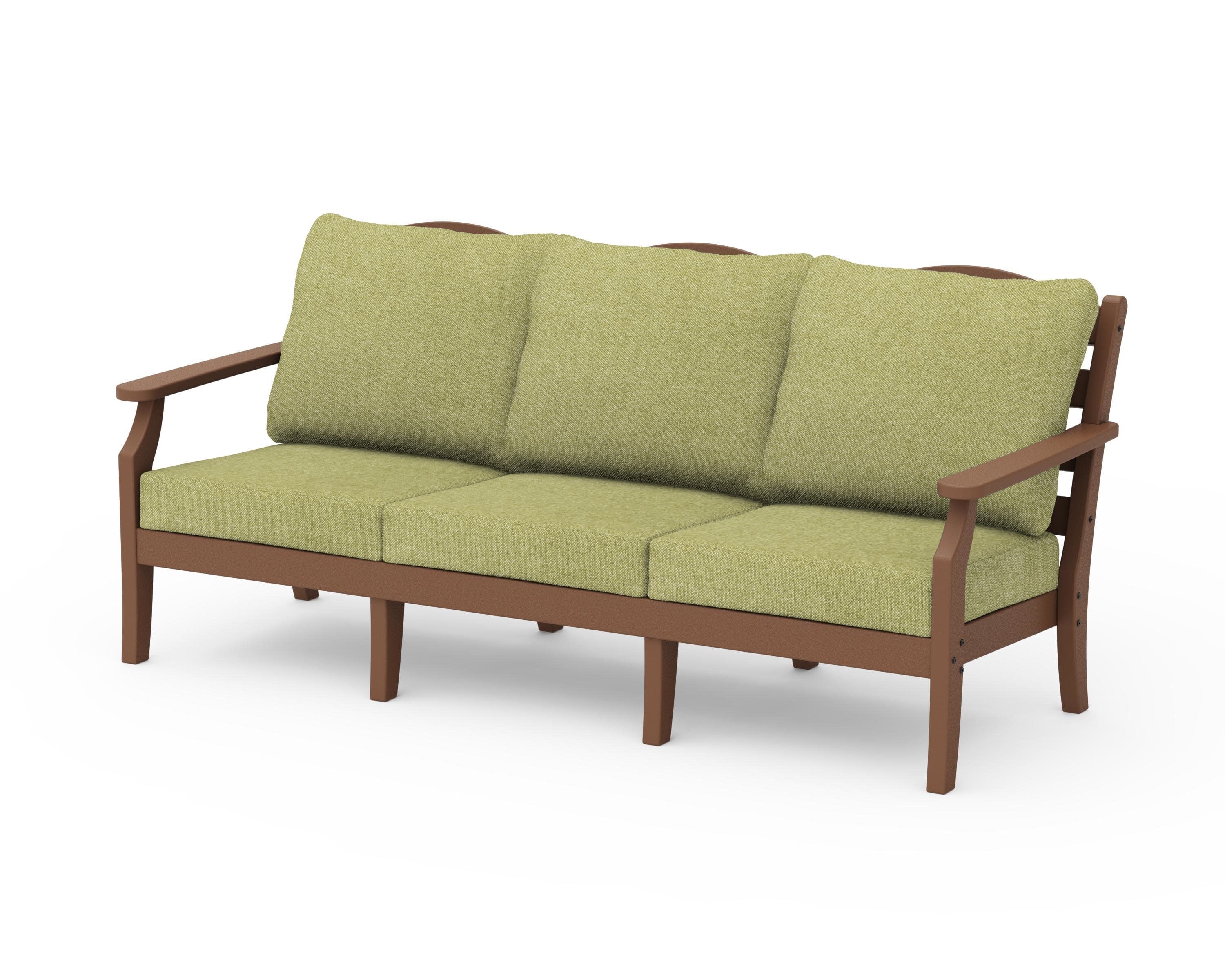 Savannah Deep Seating Sofa in Teak / Chartreuse Boucle