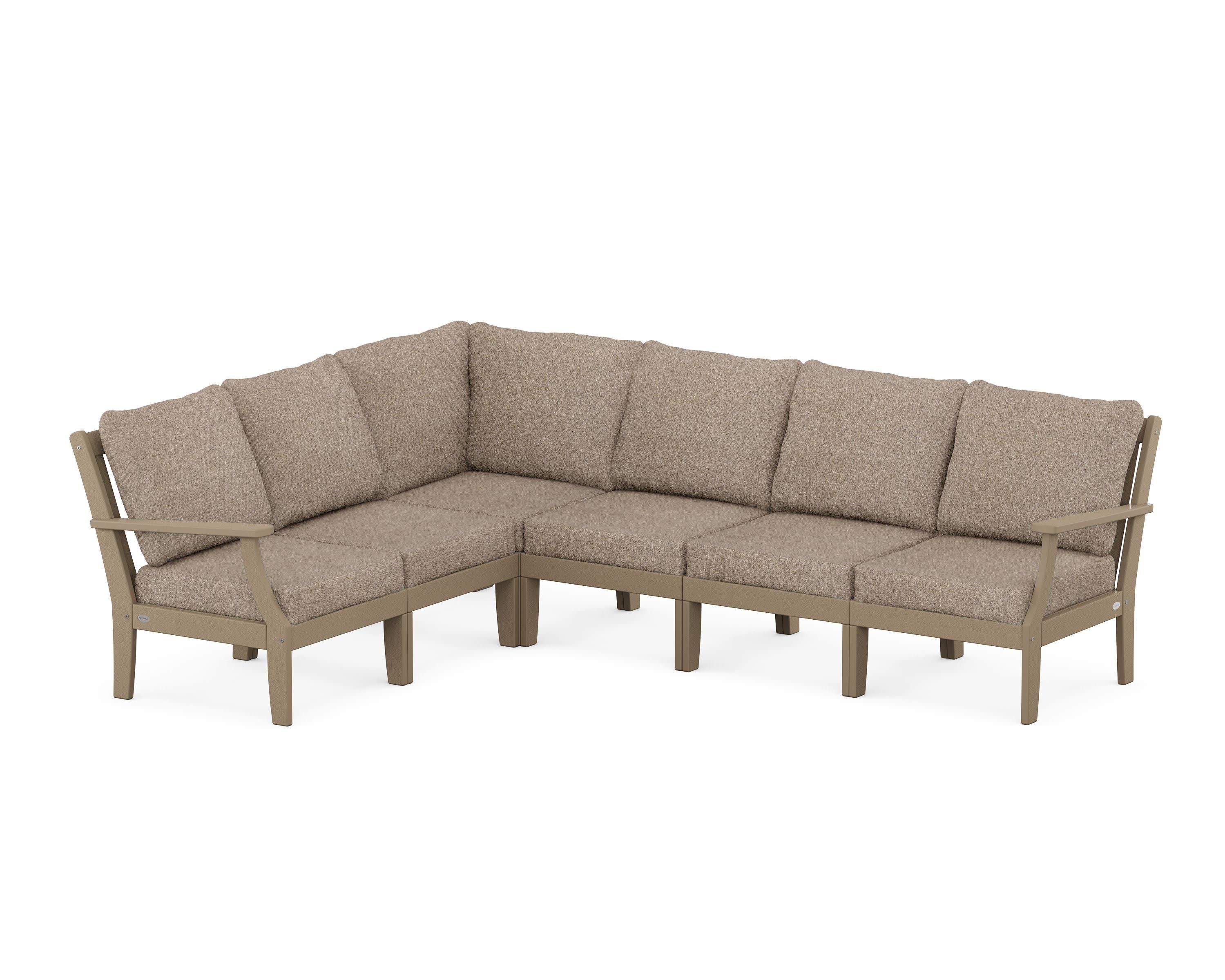 Braxton Modular 6-Piece Deep Seating Set in Vintage Sahara / Spiced Burlap
