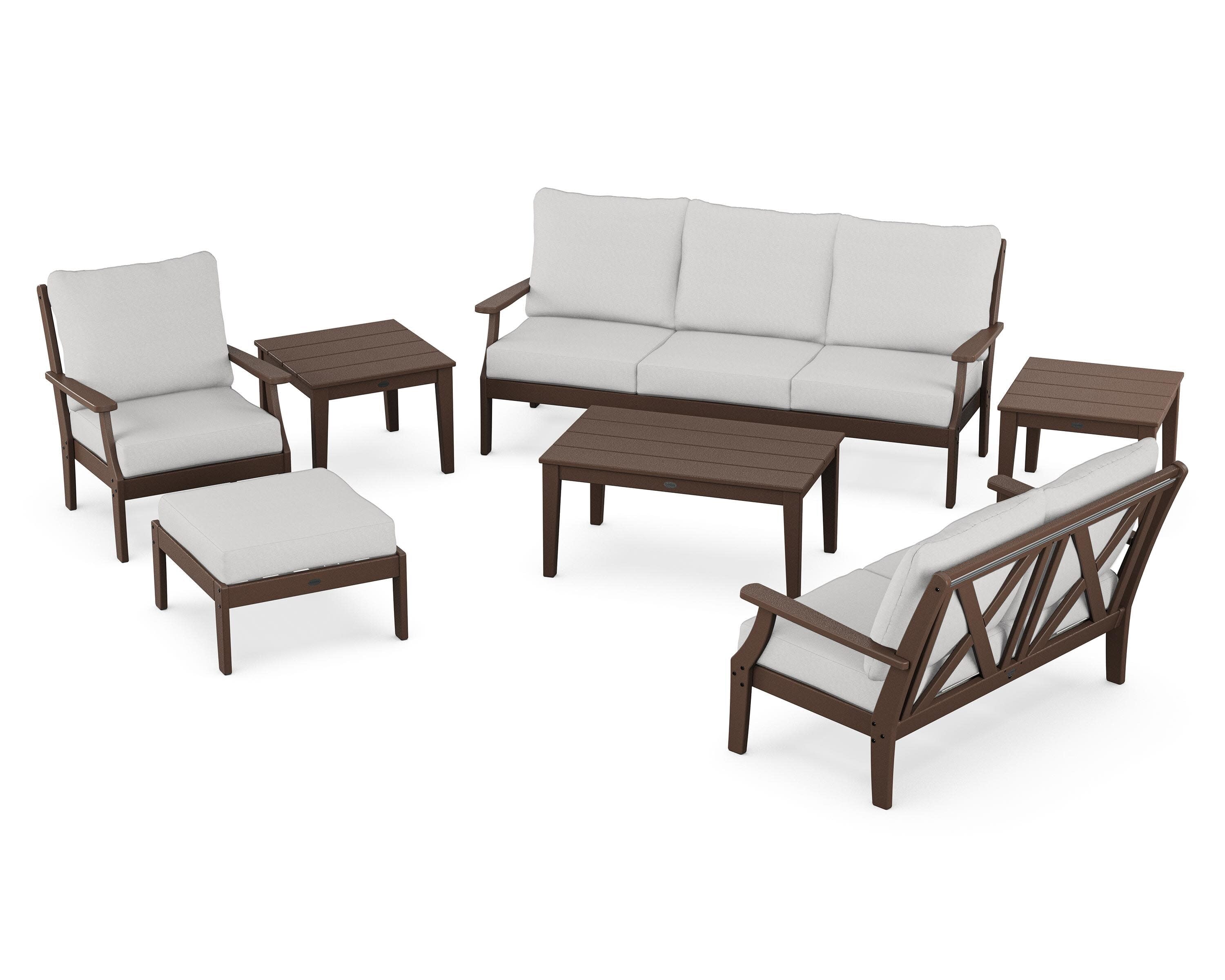 Braxton 7-Piece Deep Seating Set in Mahogany / Diamond in the Rough