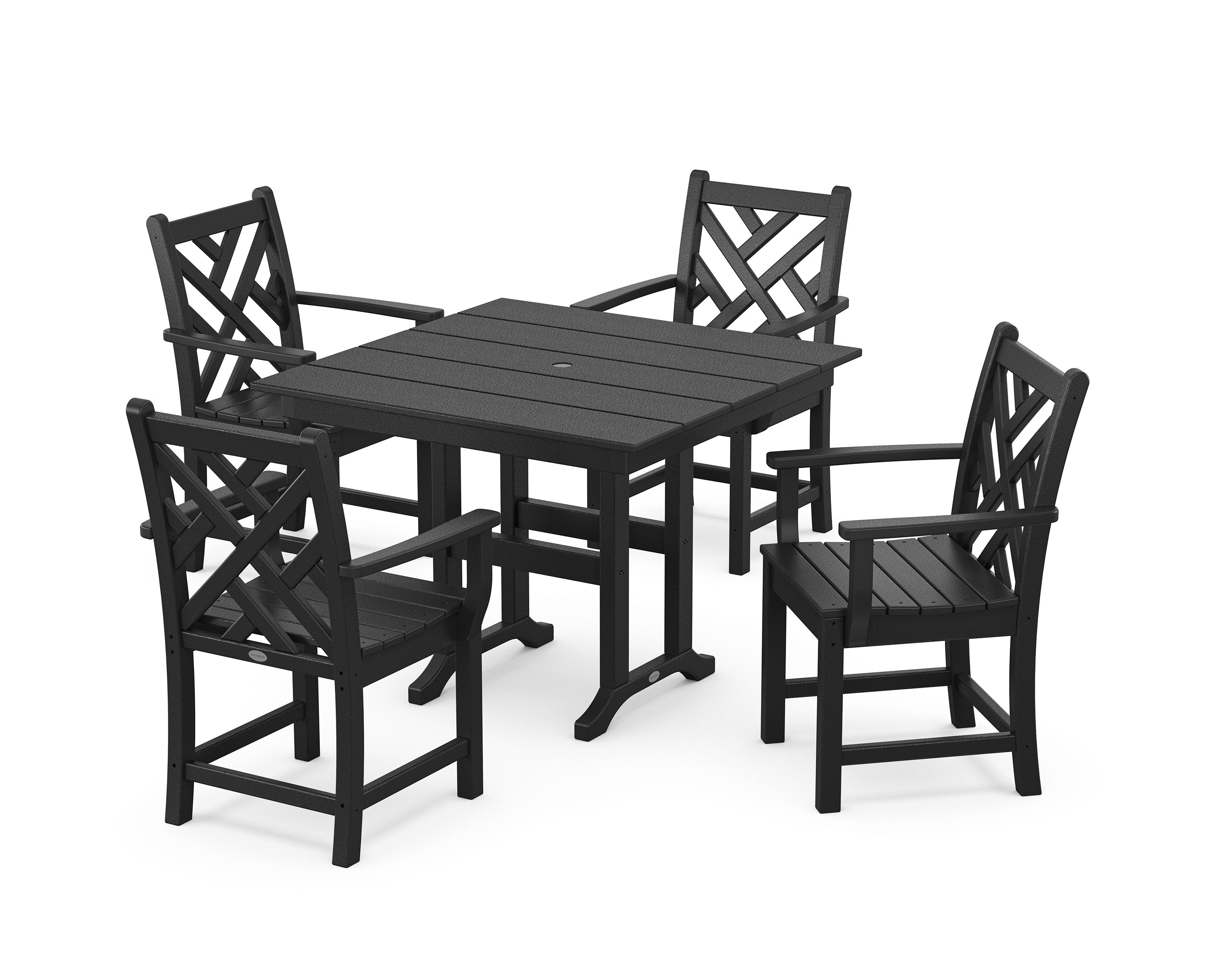 Chippendale 5-Piece Farmhouse Dining Set in Black