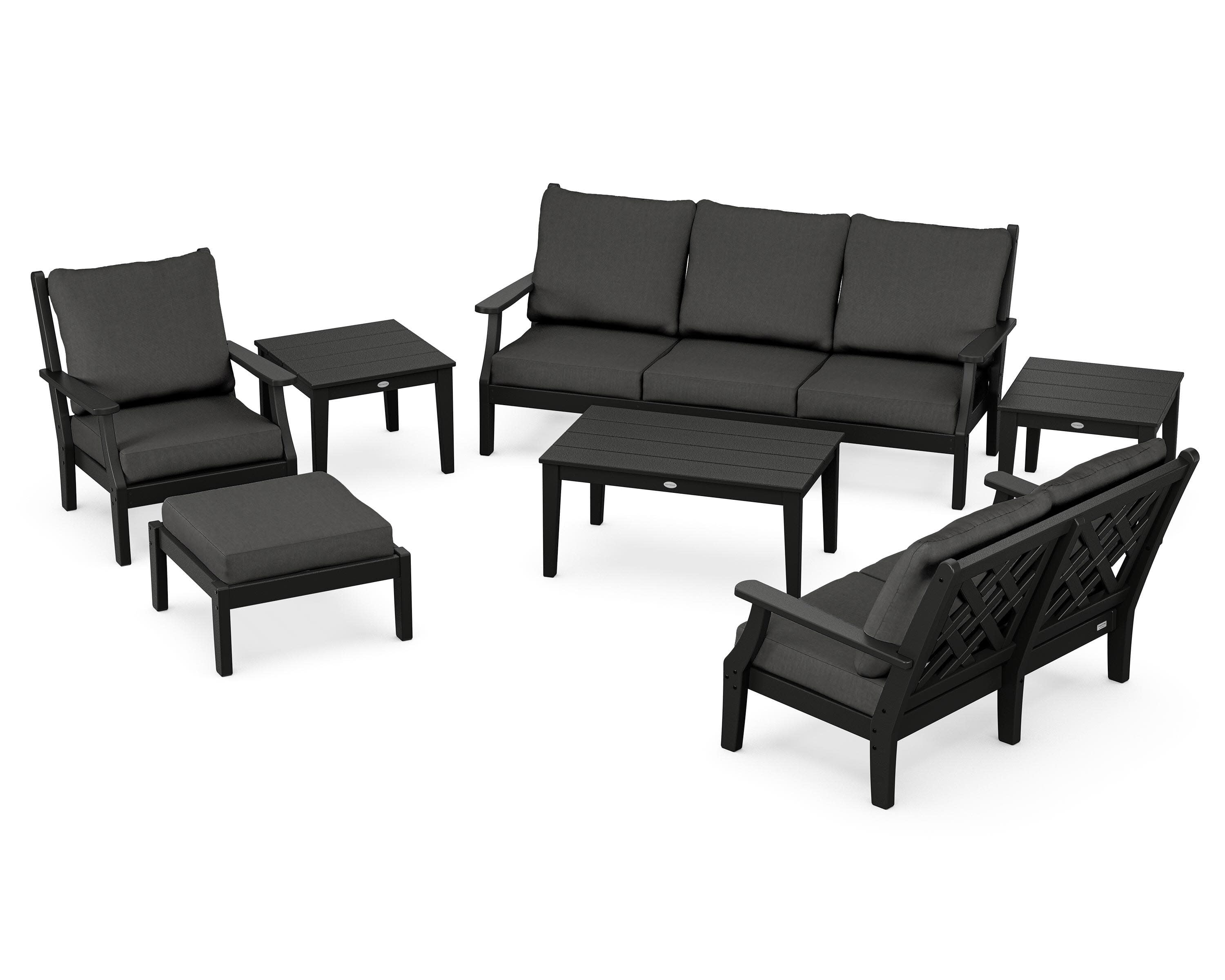Wovendale 7-Piece Deep Seating Set in Black / Spectrum Carbon