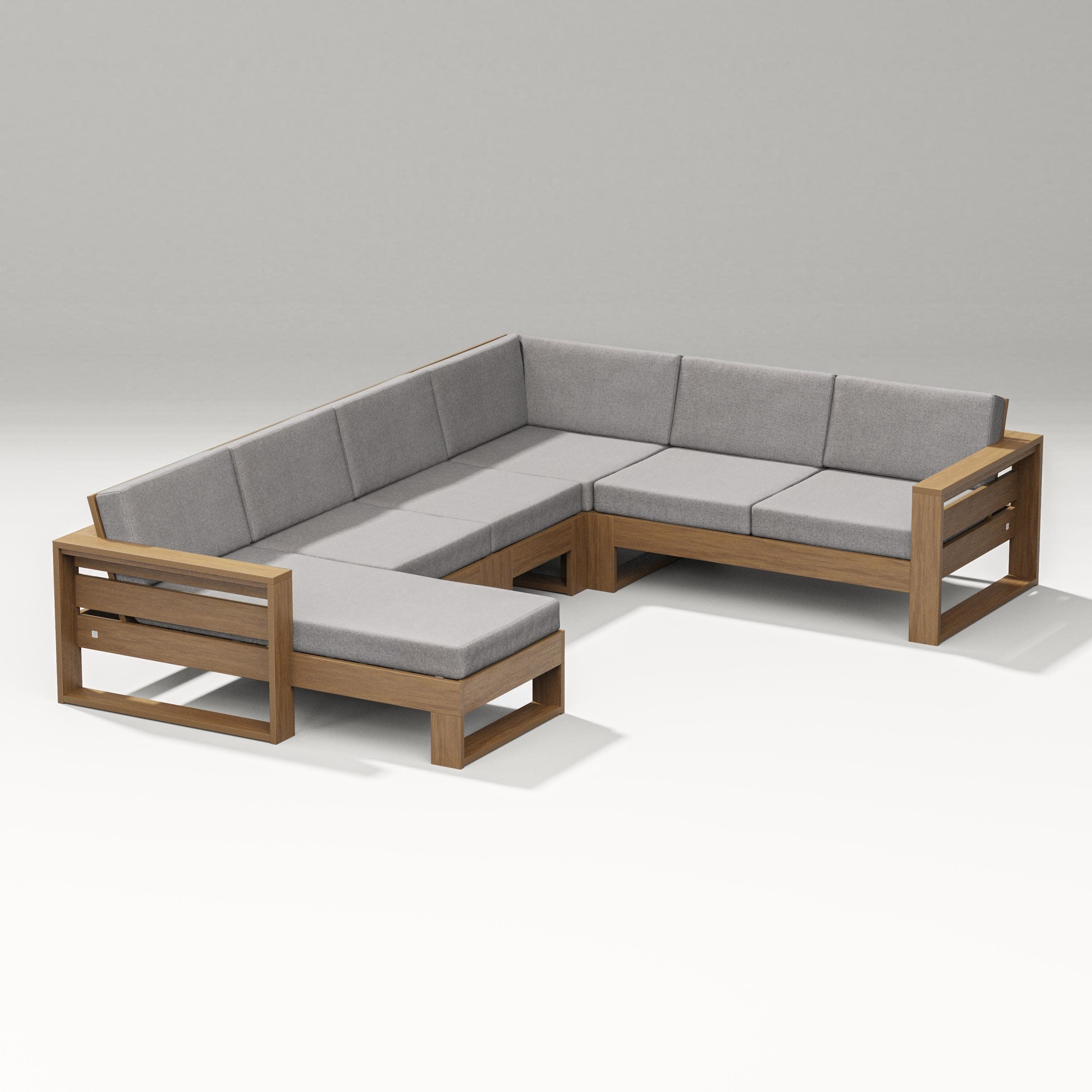 Latitude Corner Sectional with Left Chaise in Natural / Grey Mist