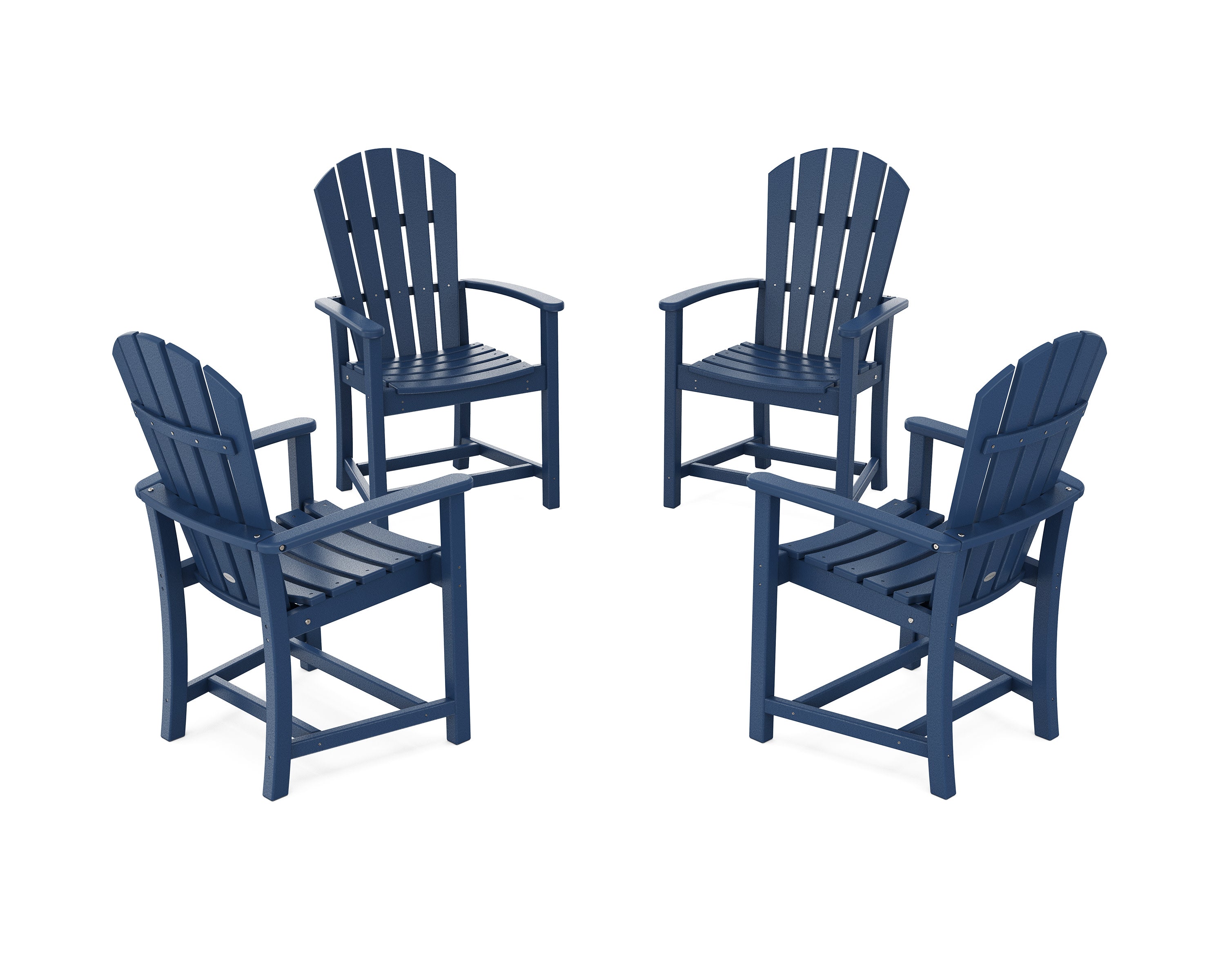 Palm Coast 4-Piece Upright Adirondack Conversation Set in Navy