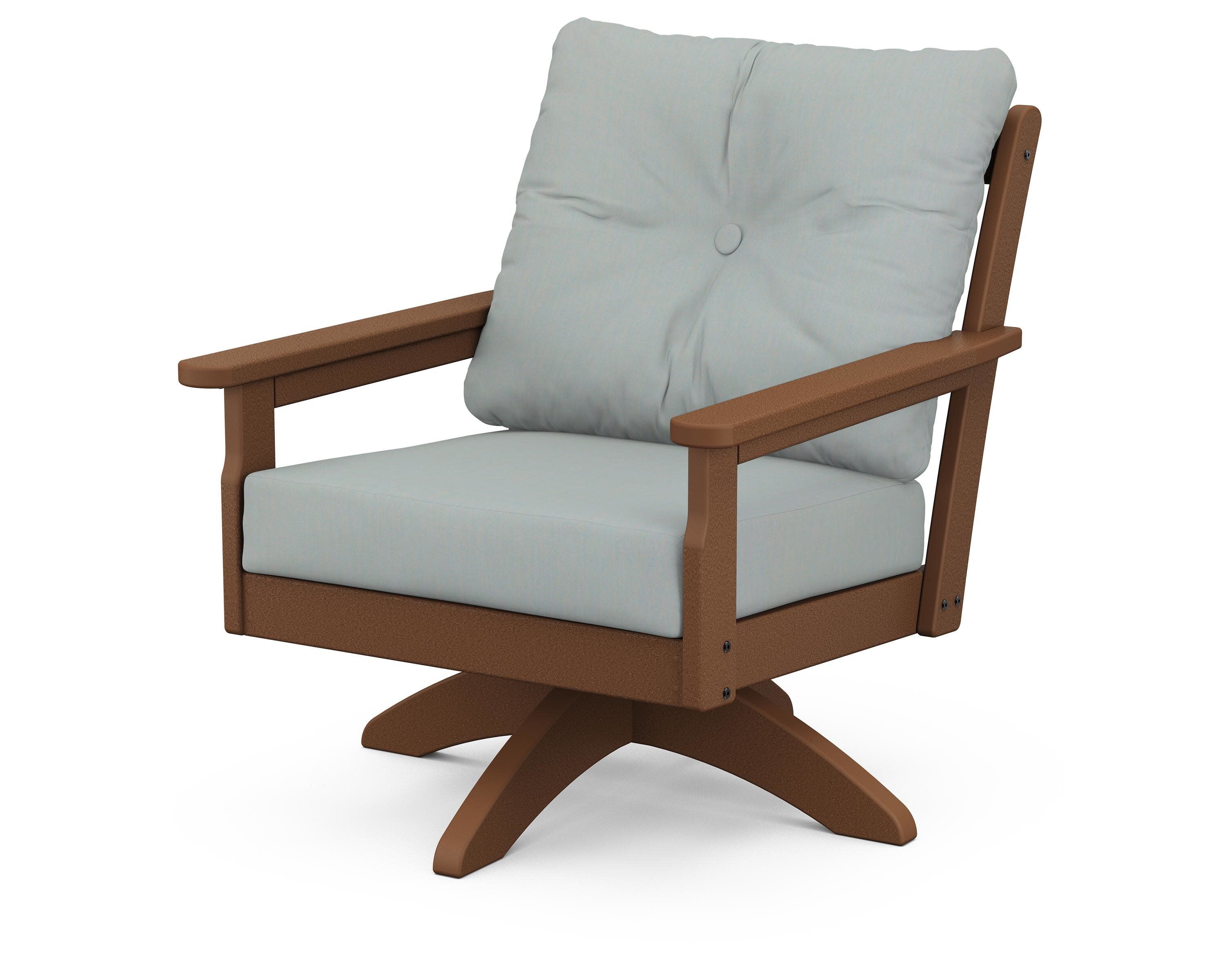 Vineyard Deep Seating Swivel Chair in Teak / Spa