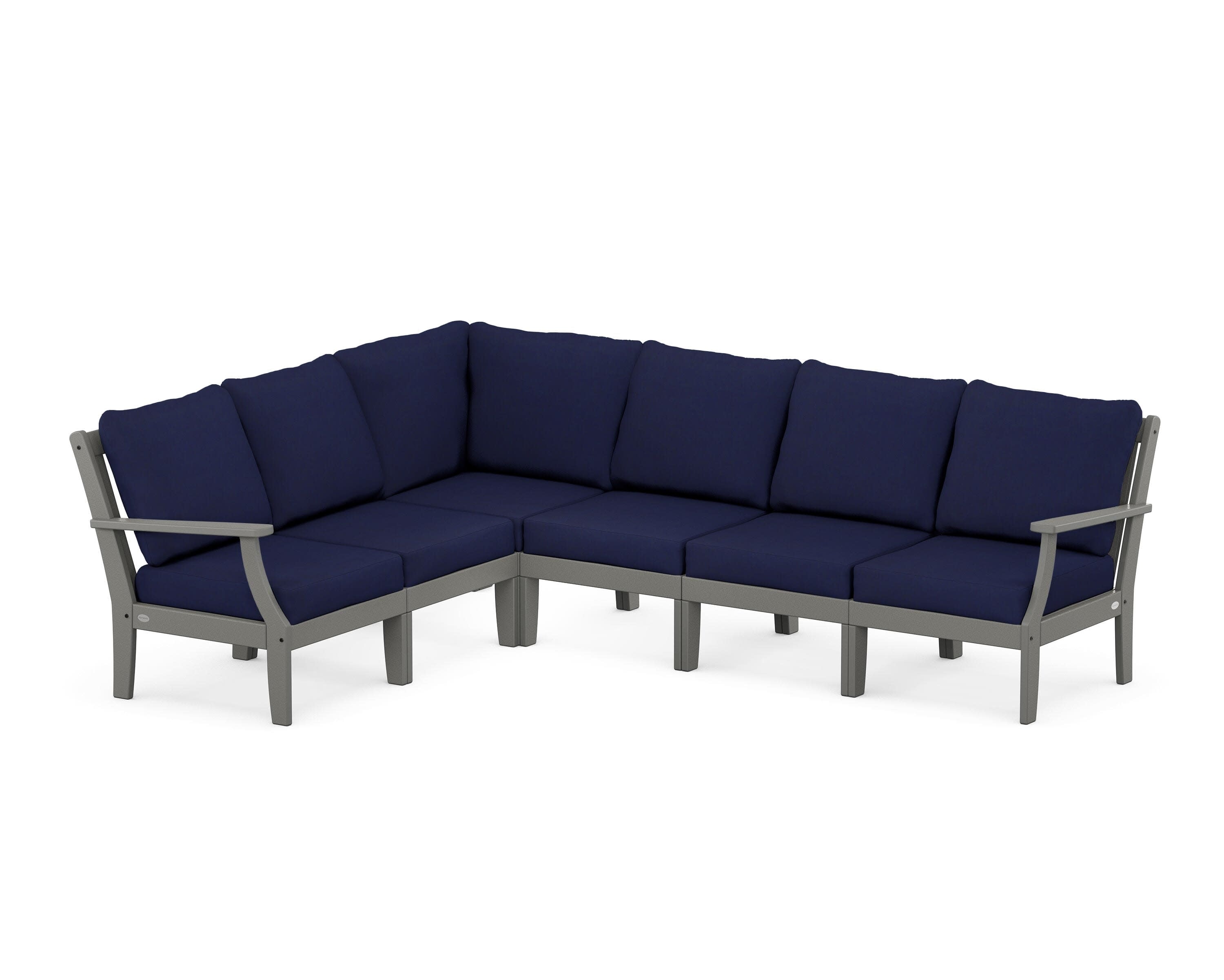 Braxton Modular 6-Piece Deep Seating Set in Slate Grey / Navy