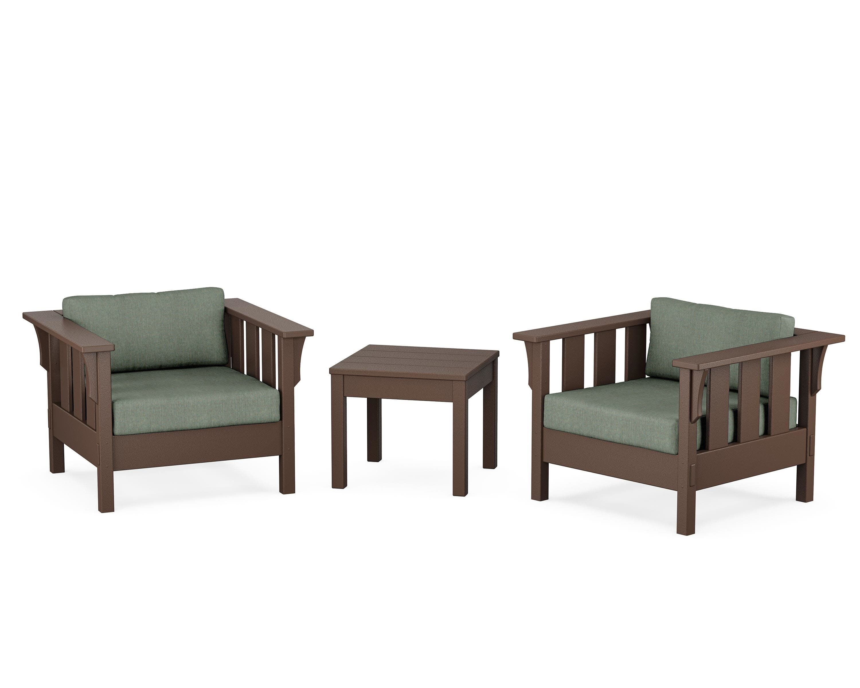 Acadia 3-Piece Deep Seating Set in Mahogany / Cast Sage