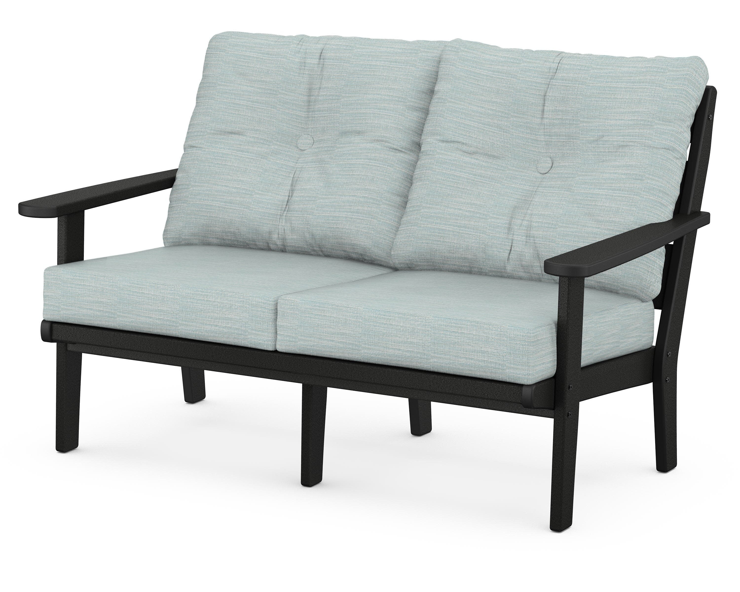 Lakeside Deep Seating Loveseat in Black / Soothe Mist