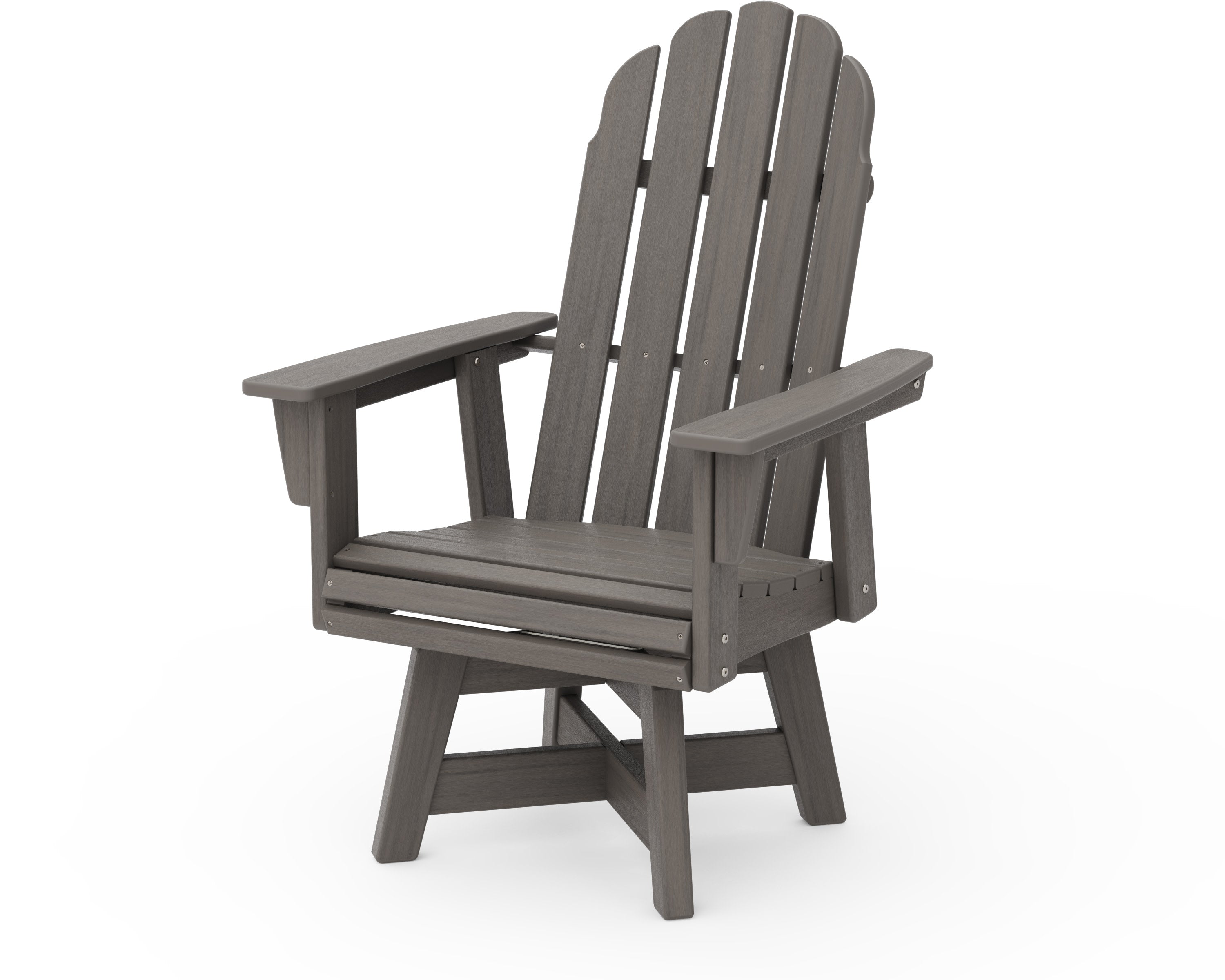Vineyard Curveback Adirondack Swivel Dining Chair in Driftwood