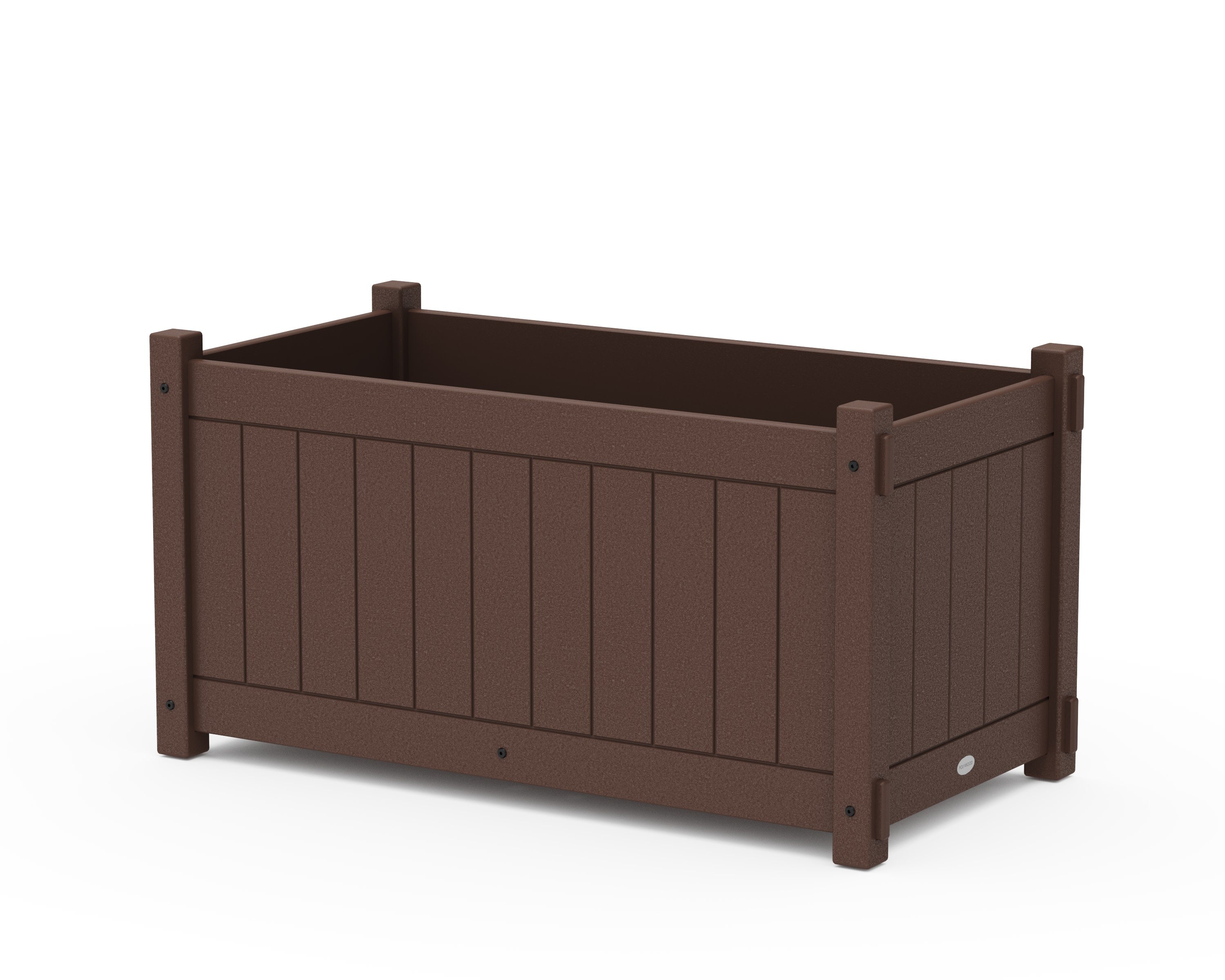 Vineyard Large Rectangle Double Planter Box in Mahogany