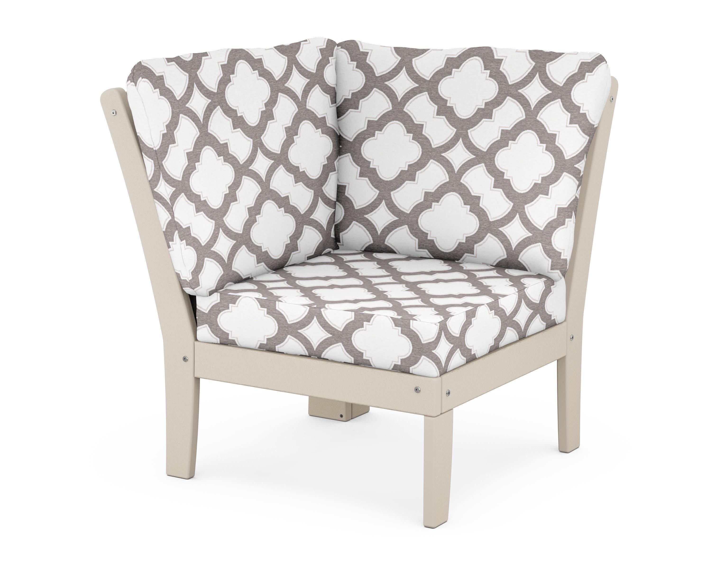 Braxton Modular Corner Chair in Sand / Trellis Grey Mist
