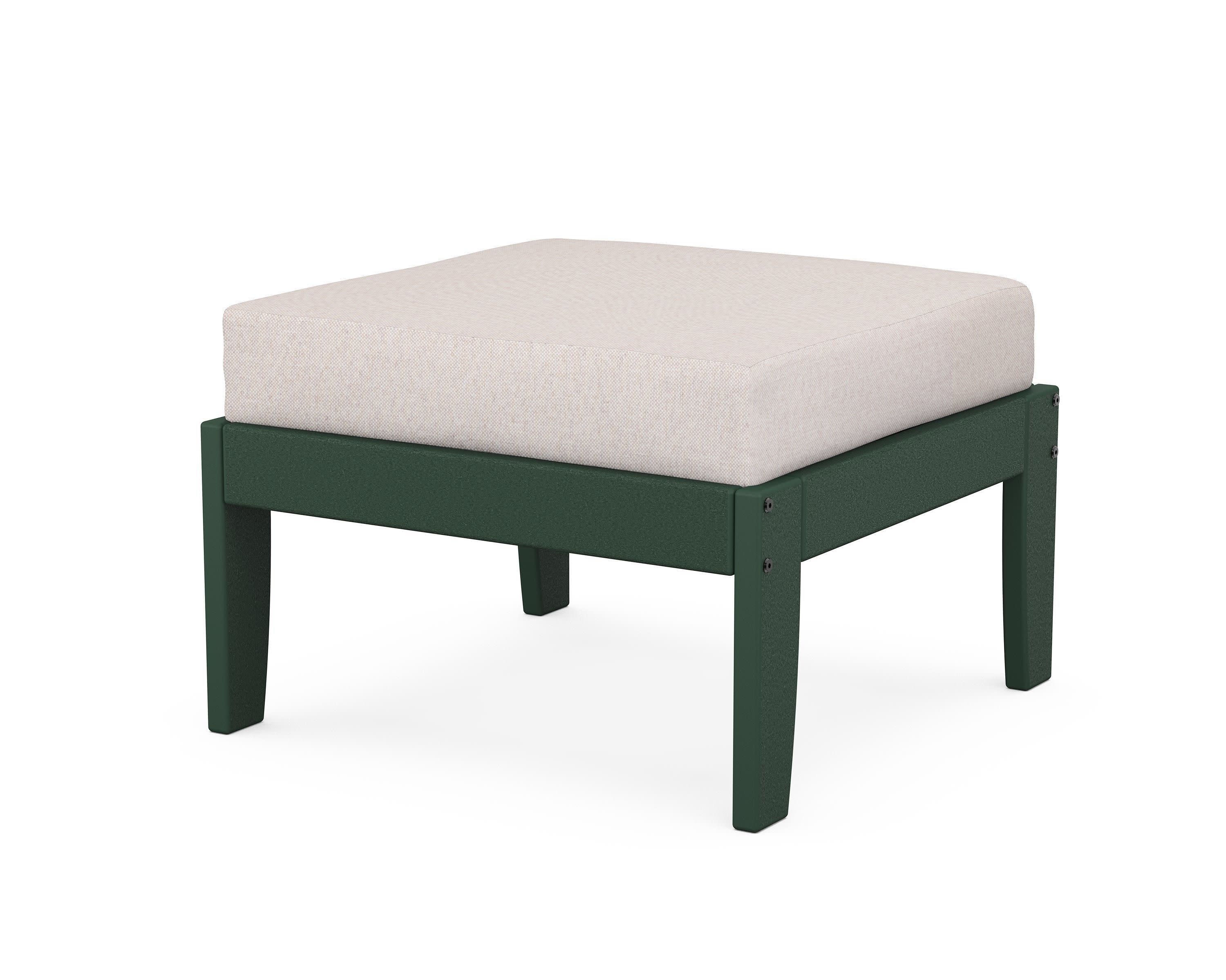 Modular Ottoman - Classic in Green / Dune Burlap