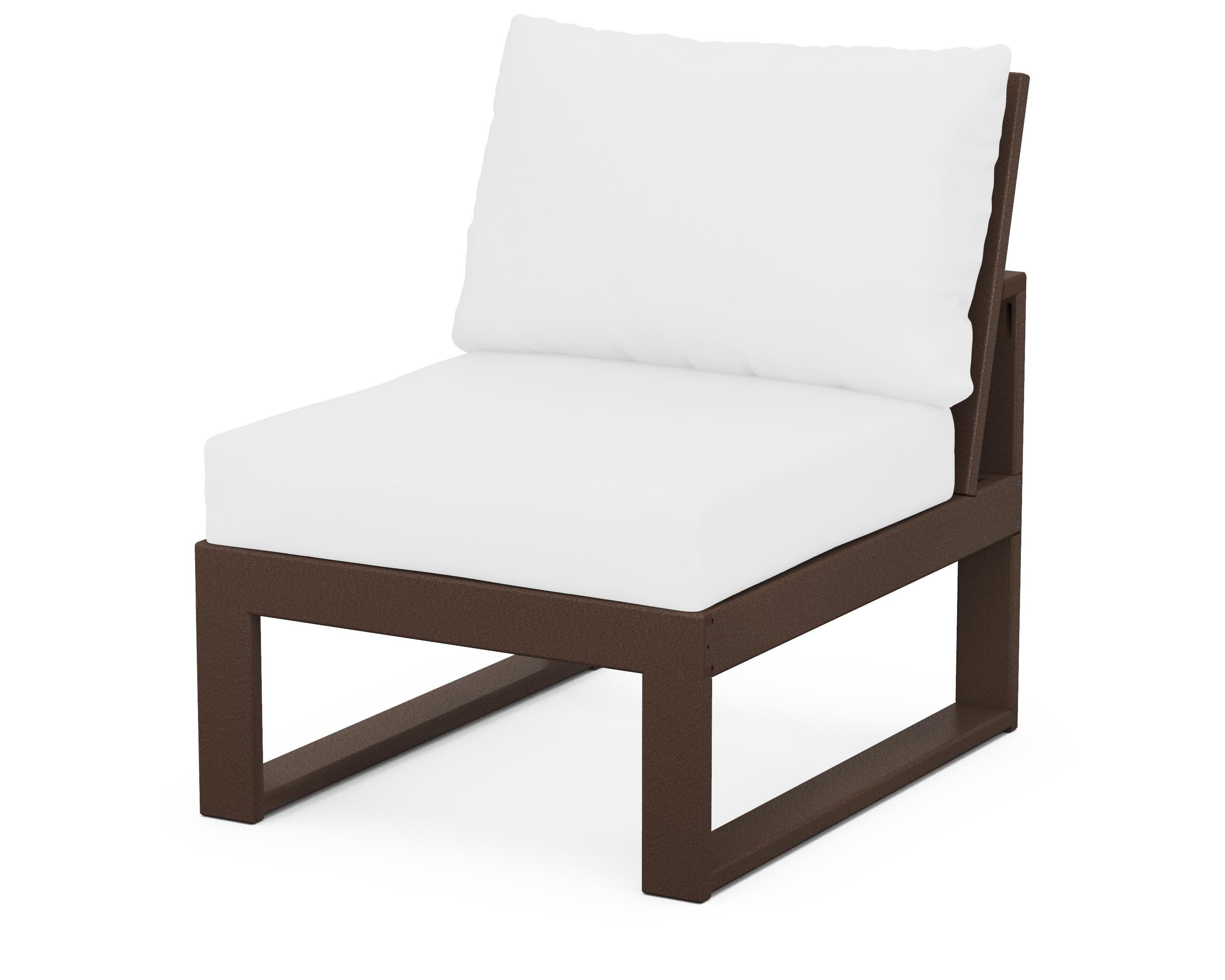 Modular Armless Chair in Mahogany / Natural