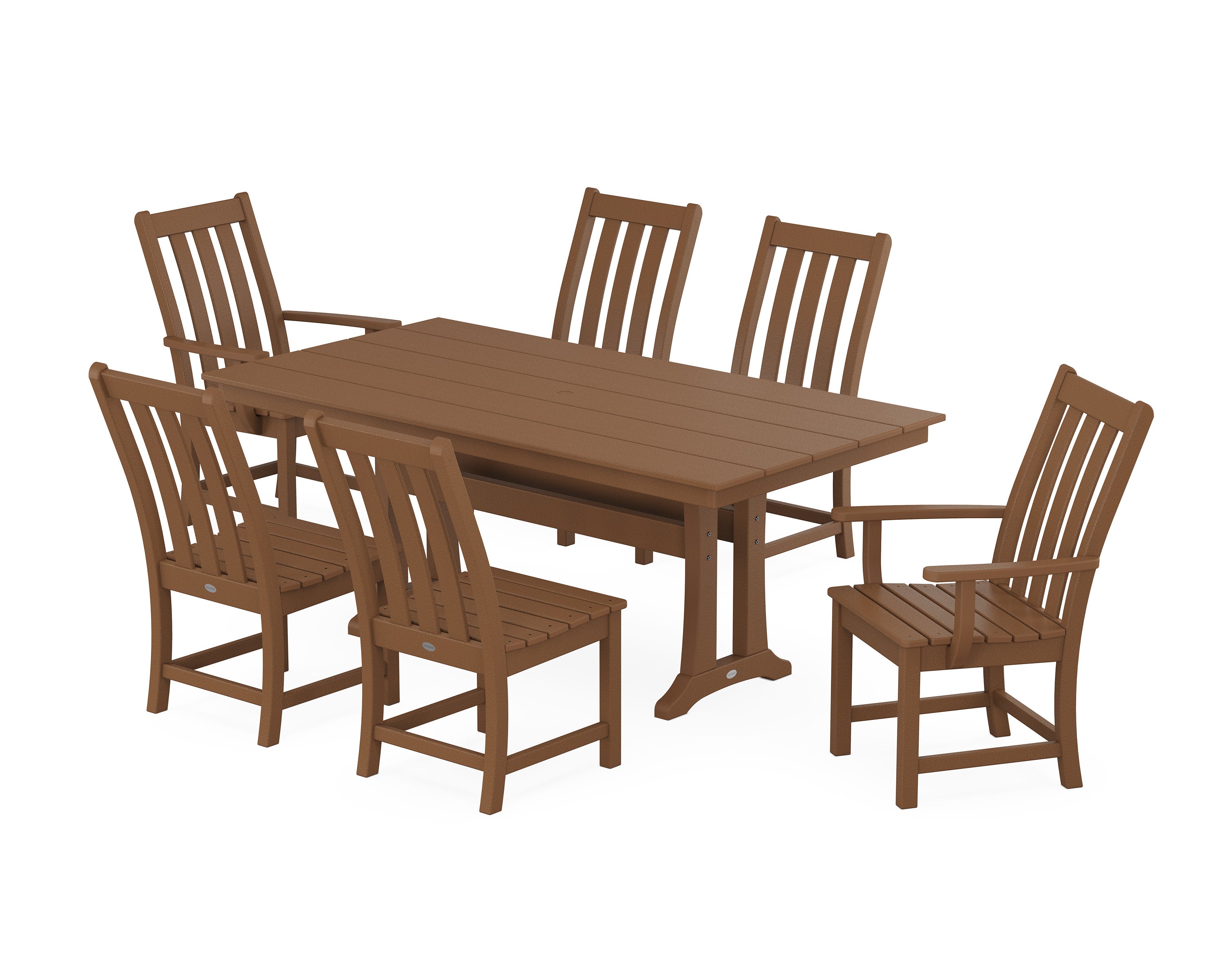 Vineyard 7-Piece Farmhouse Dining Set With Trestle Legs - DUPLICATE - Use SKU PWS340-1 in Teak